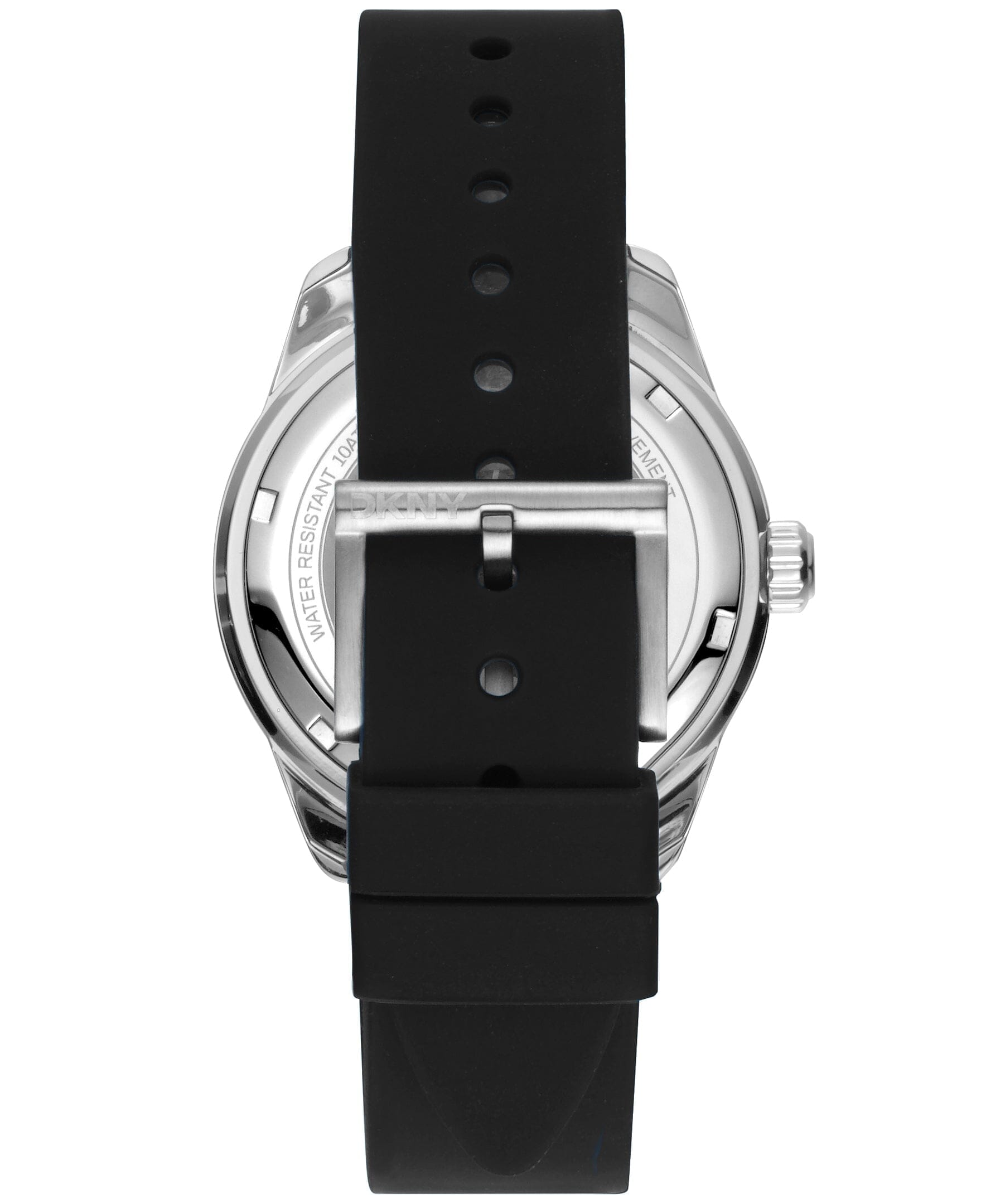 ACTIVE Crosby Sport Stainless Steel Black Silicone Strap Men's Watch DKNY