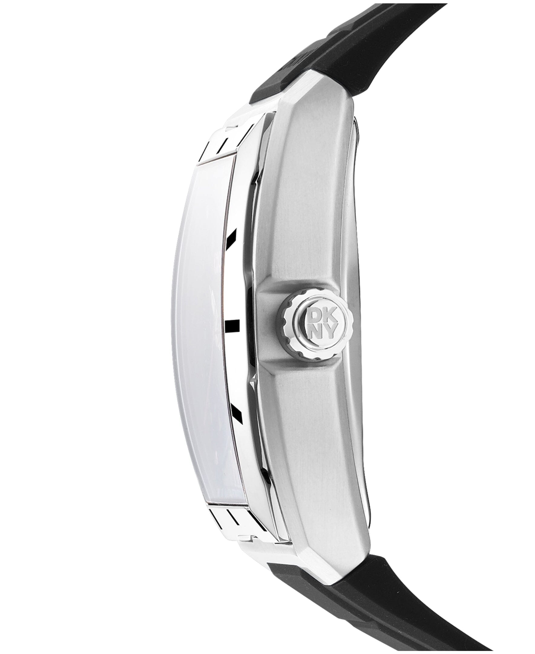 ACTIVE Urban Automatic Silicone Strap Black Dial Silver Men's Watch DKNY