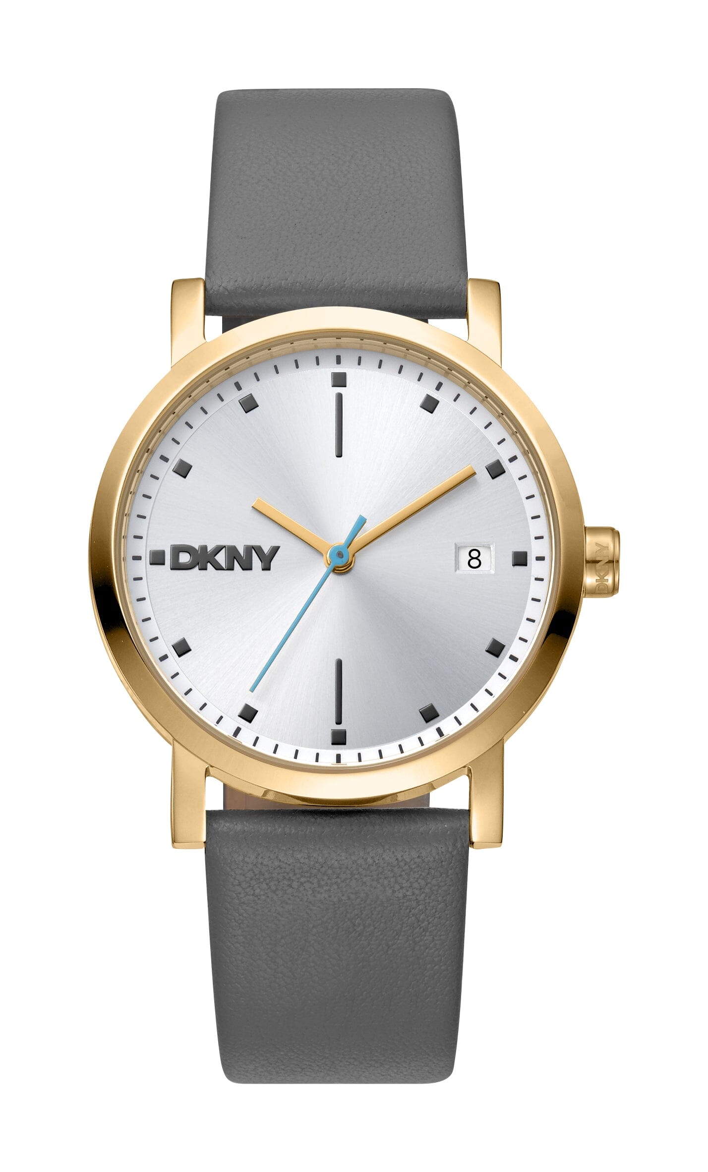 DK1L036L0025 DKNY Soho Midi Silver Dial Grey Leather Strap  display picture 3