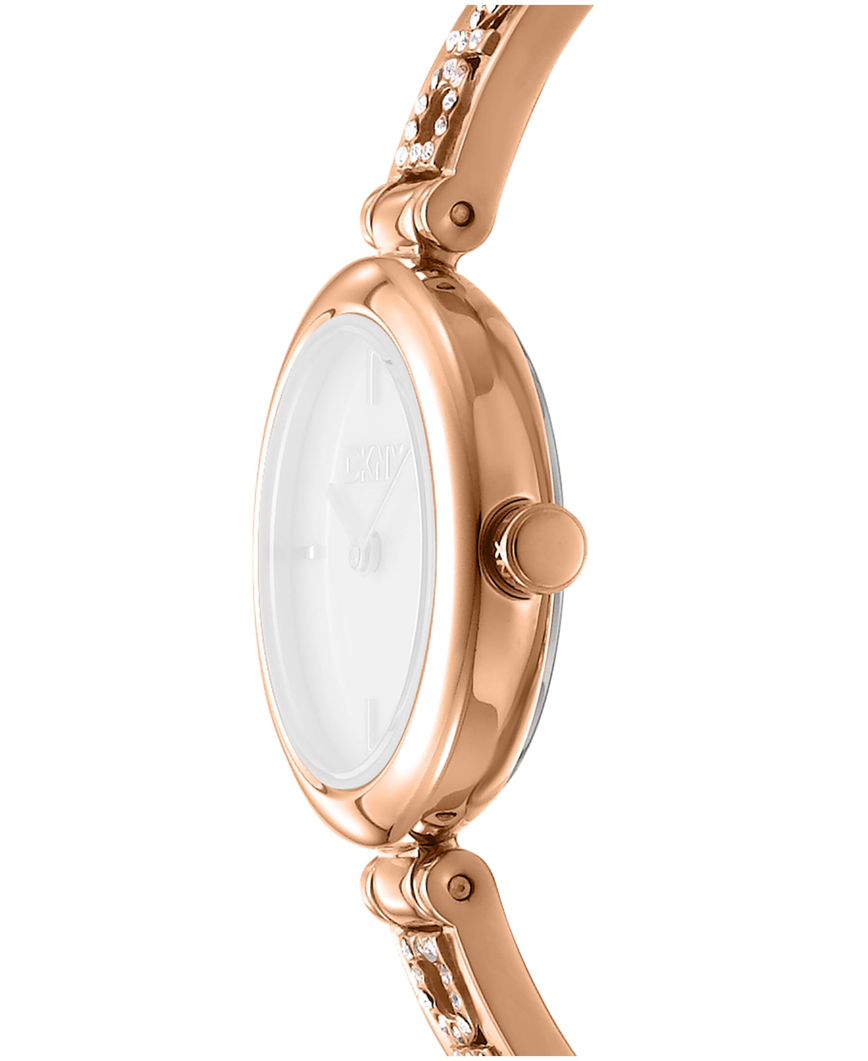 DK1L115M0235 DKNY Women's Red-Gold Tone Stainless Steel Crystal Accented Jewelry Bracelet Watch 26mm Watches DKNY