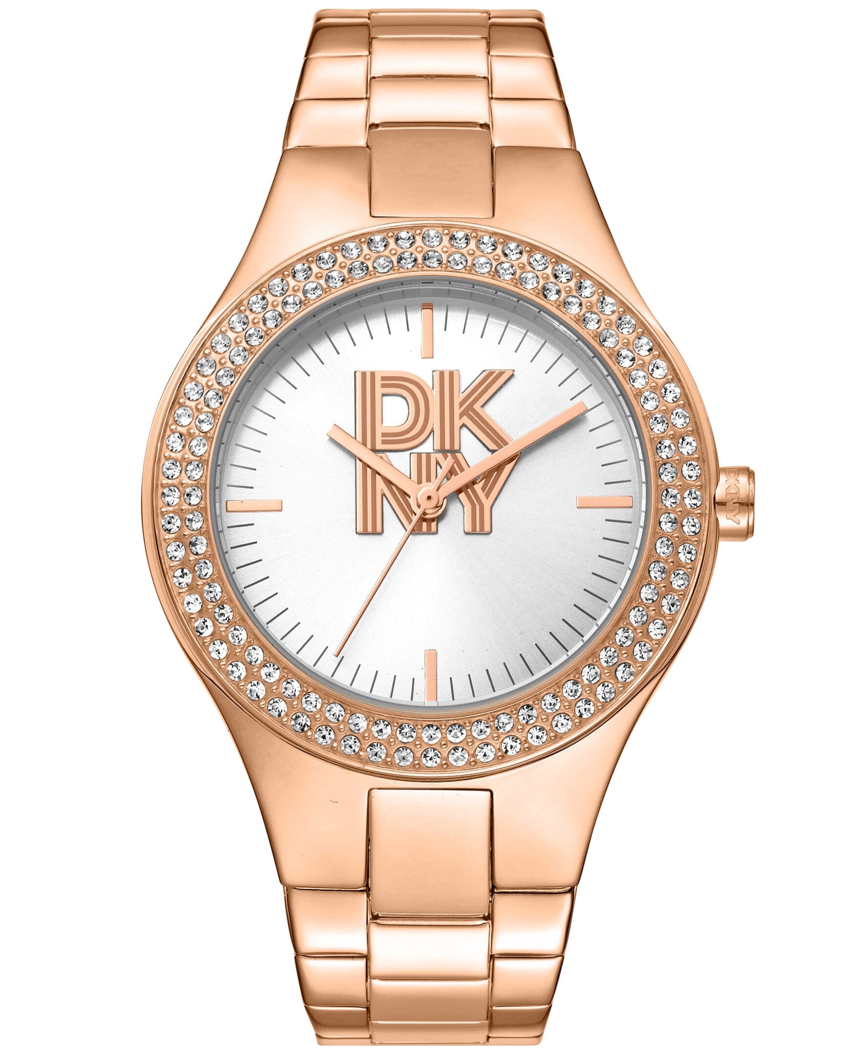 EVENING Parsons Glitz Silver Dial Rose Gold Women's Watch DKNY