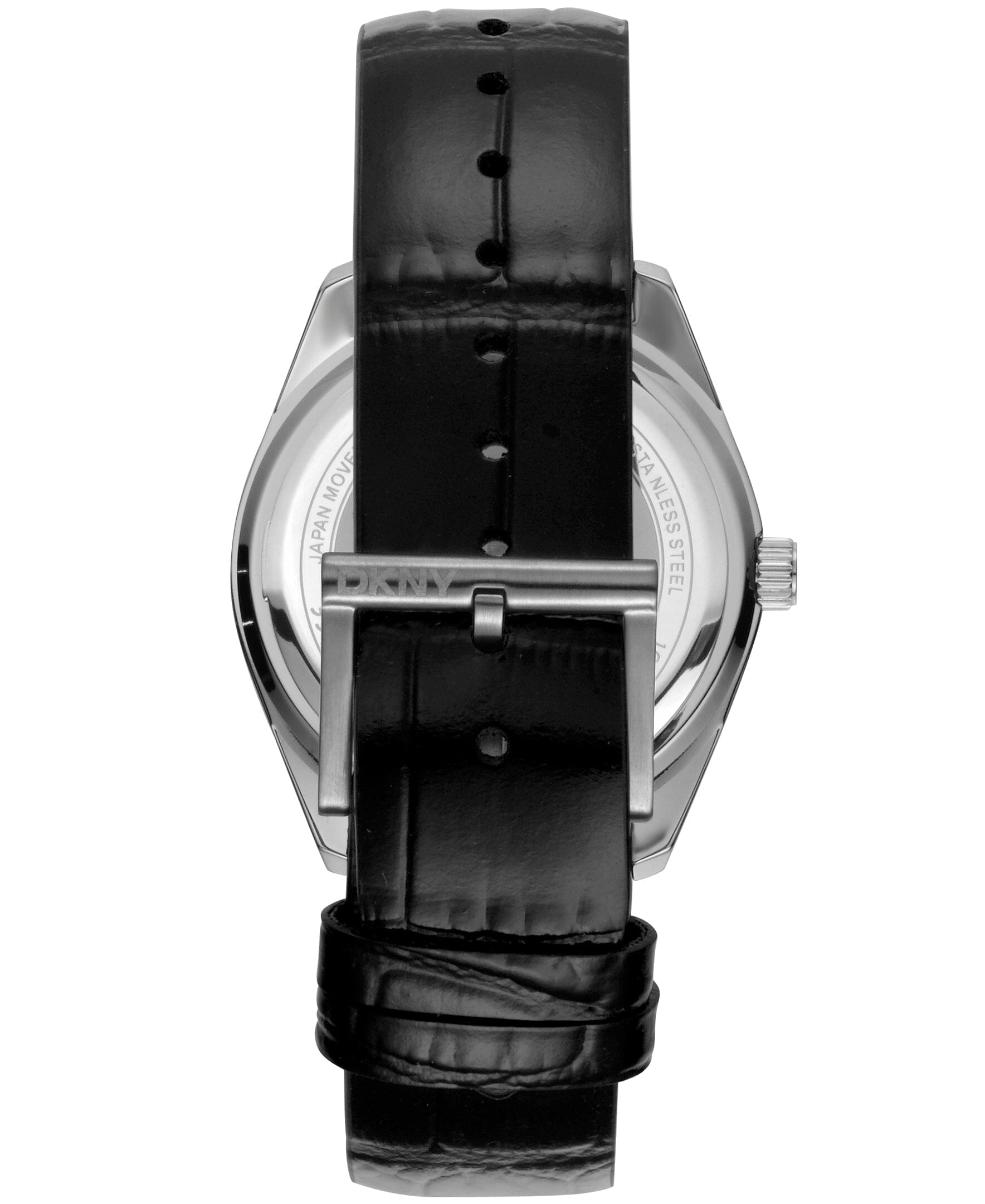 EVERYDAY Modernist Black Leather Strap Men's Watch DKNY