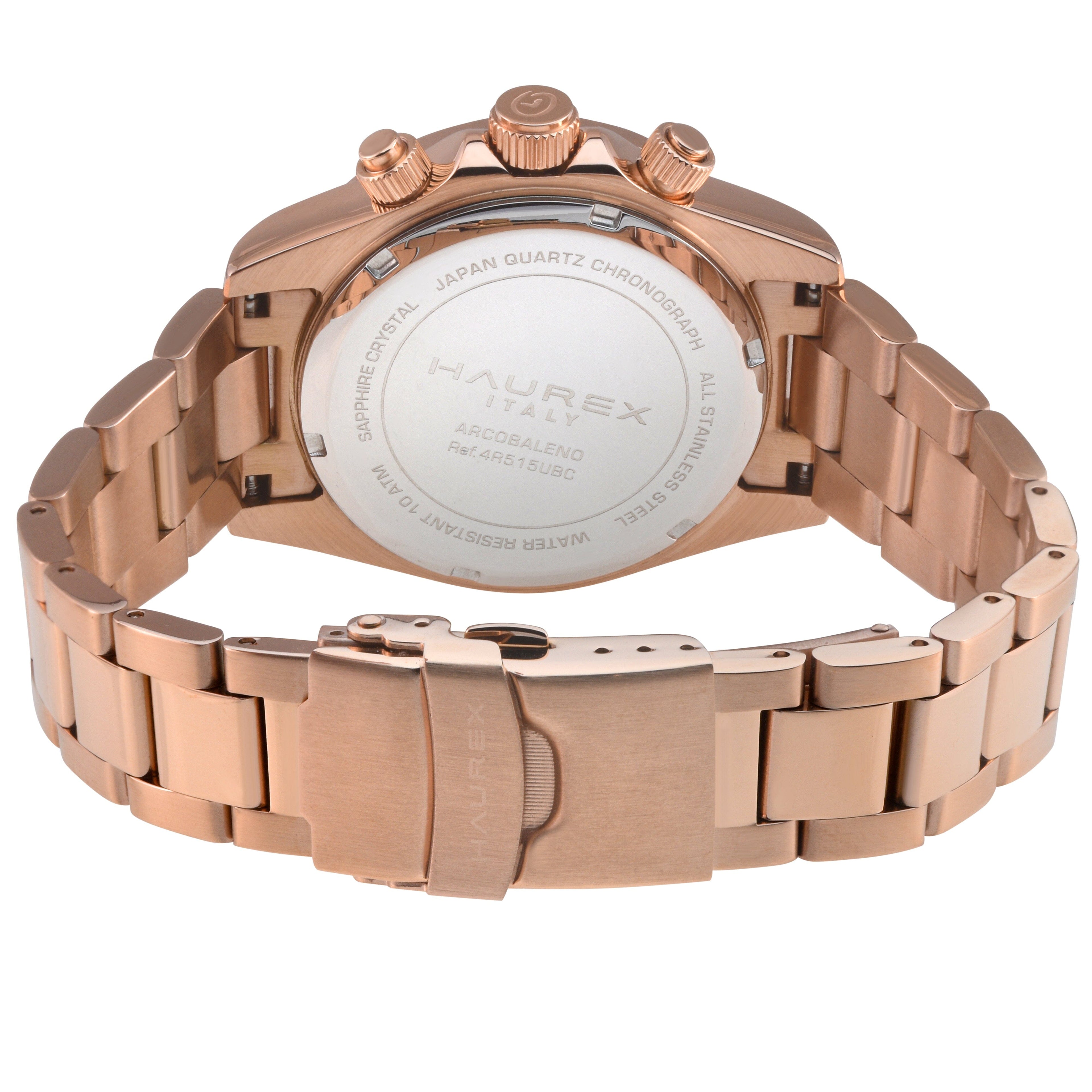 Haurex Italy Arcobaleno Men's Black MOP Dial Rose Gold Watch Watch Haurex