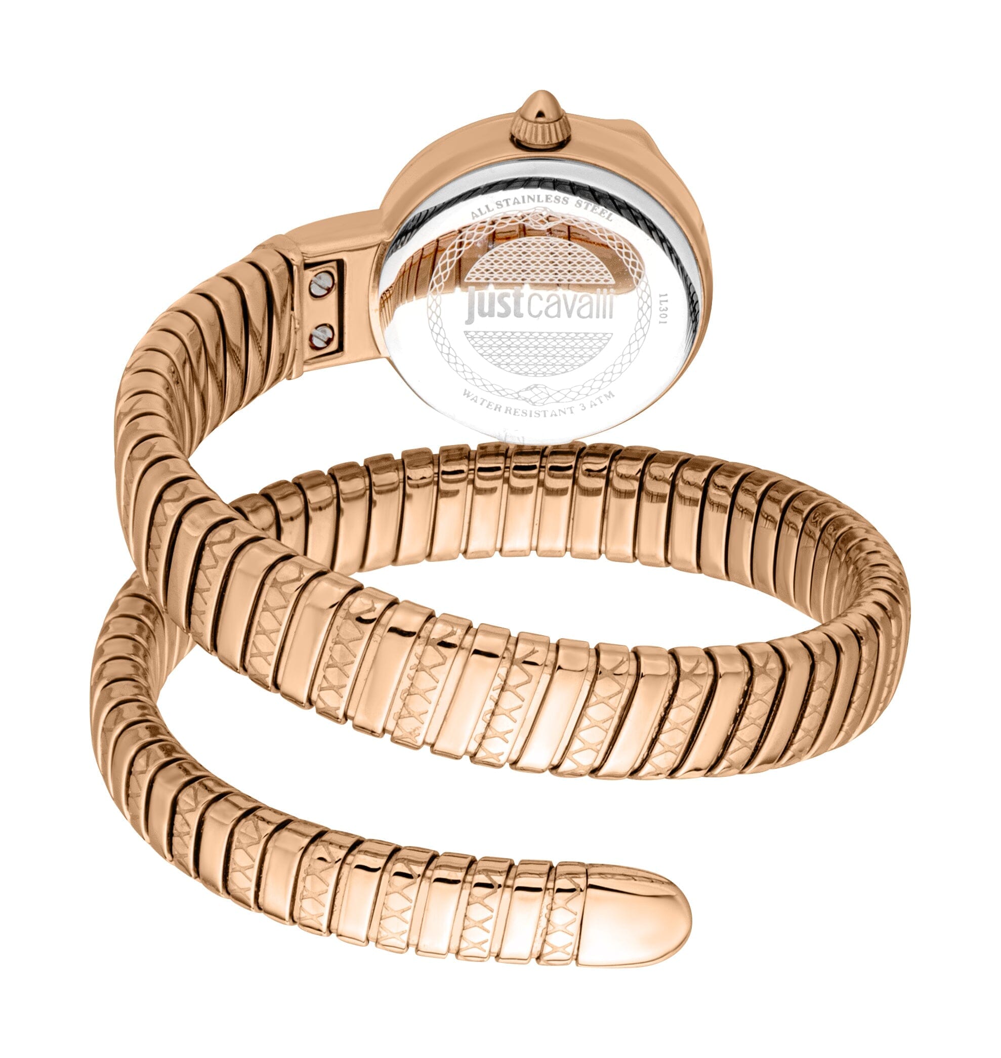 Just Cavalli Cerchio Snake Women’s Rose Gold Snake Watch with Silver Dial Just Cavalli