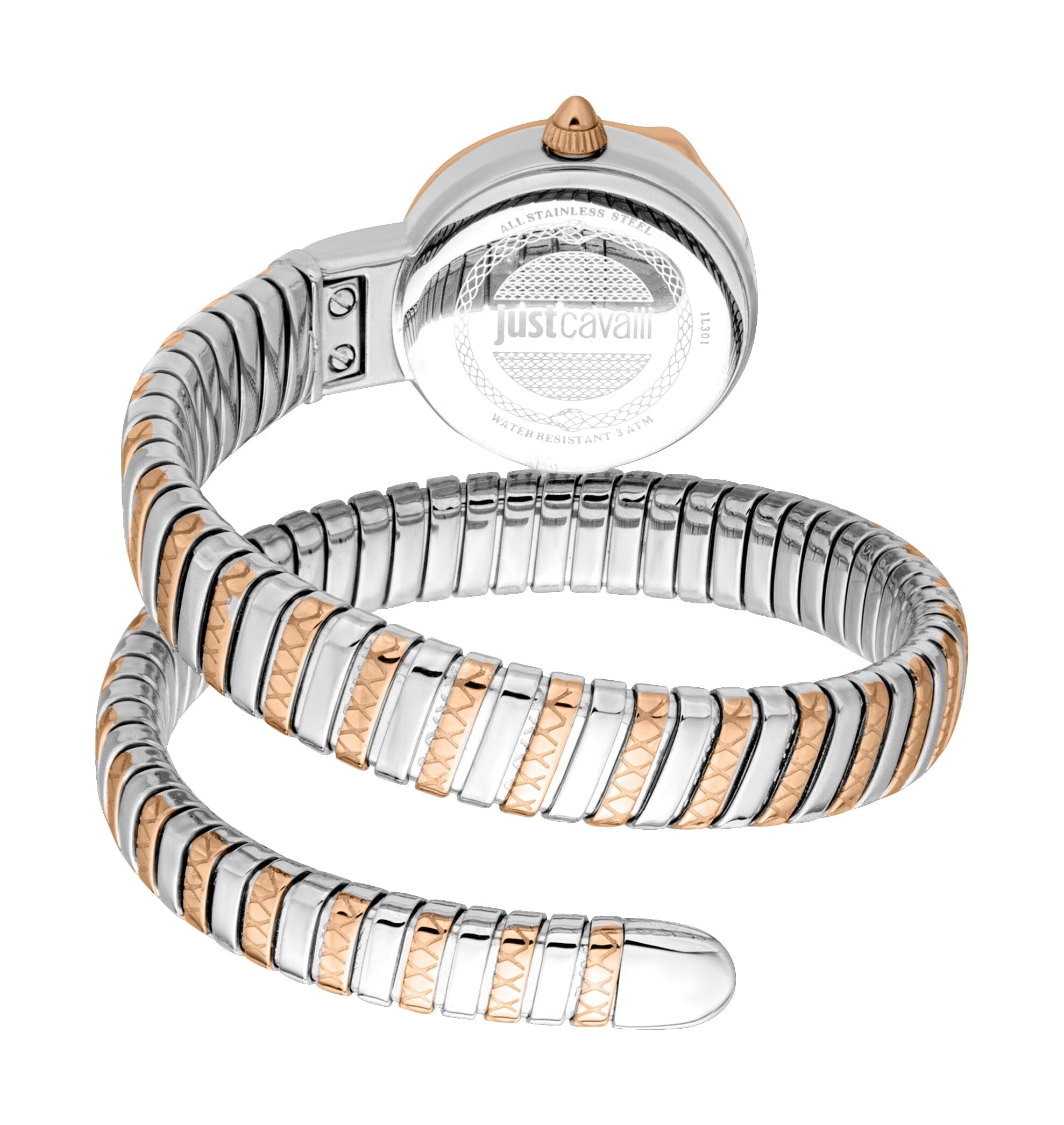 Just Cavalli Cerchio Snake Women's Two Tone Rose Gold & Silver Watch Just Cavalli