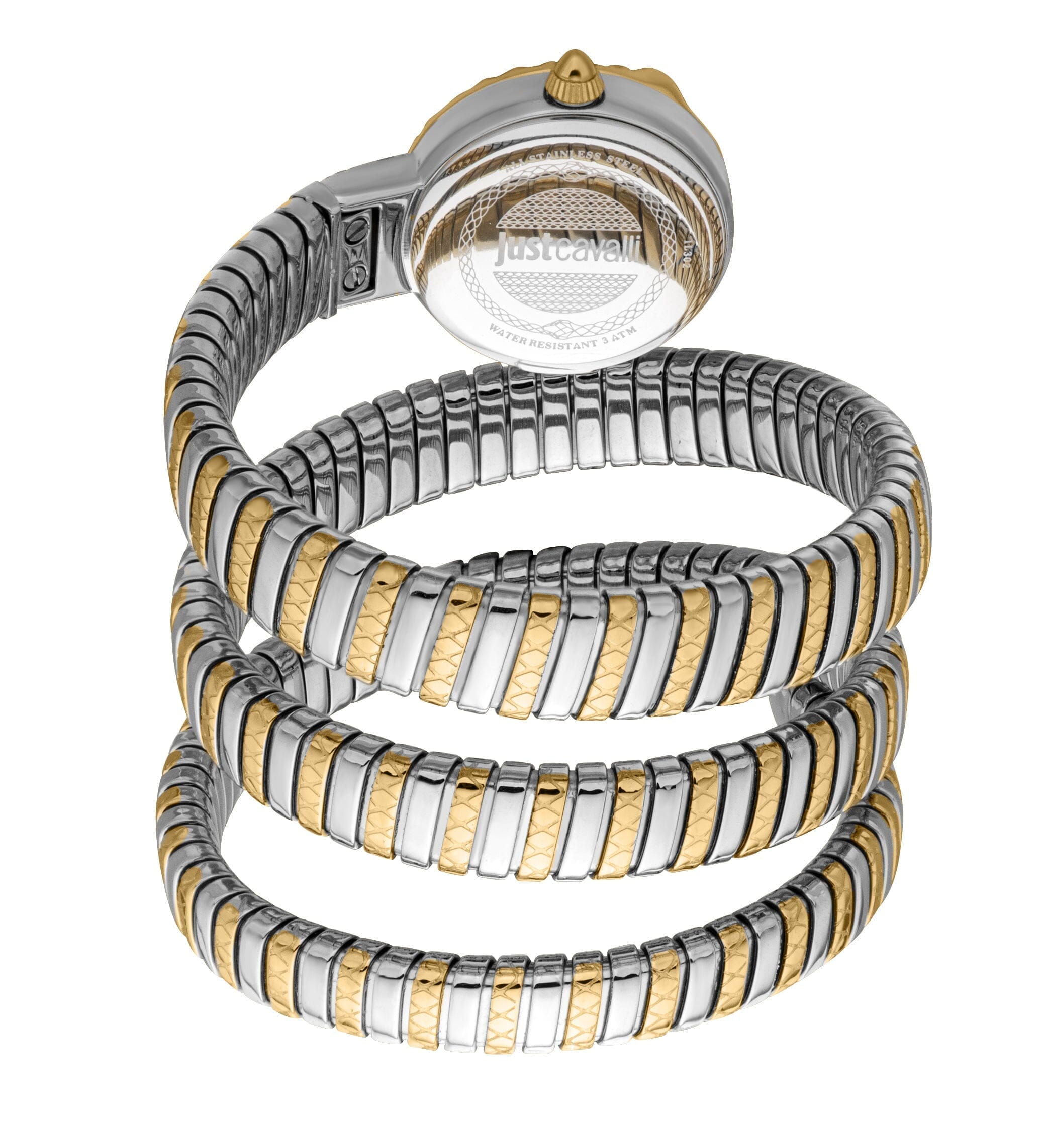 Just Cavalli Enchanting Women’s Two Tone Gold & Silver Snake Watch Just Cavalli