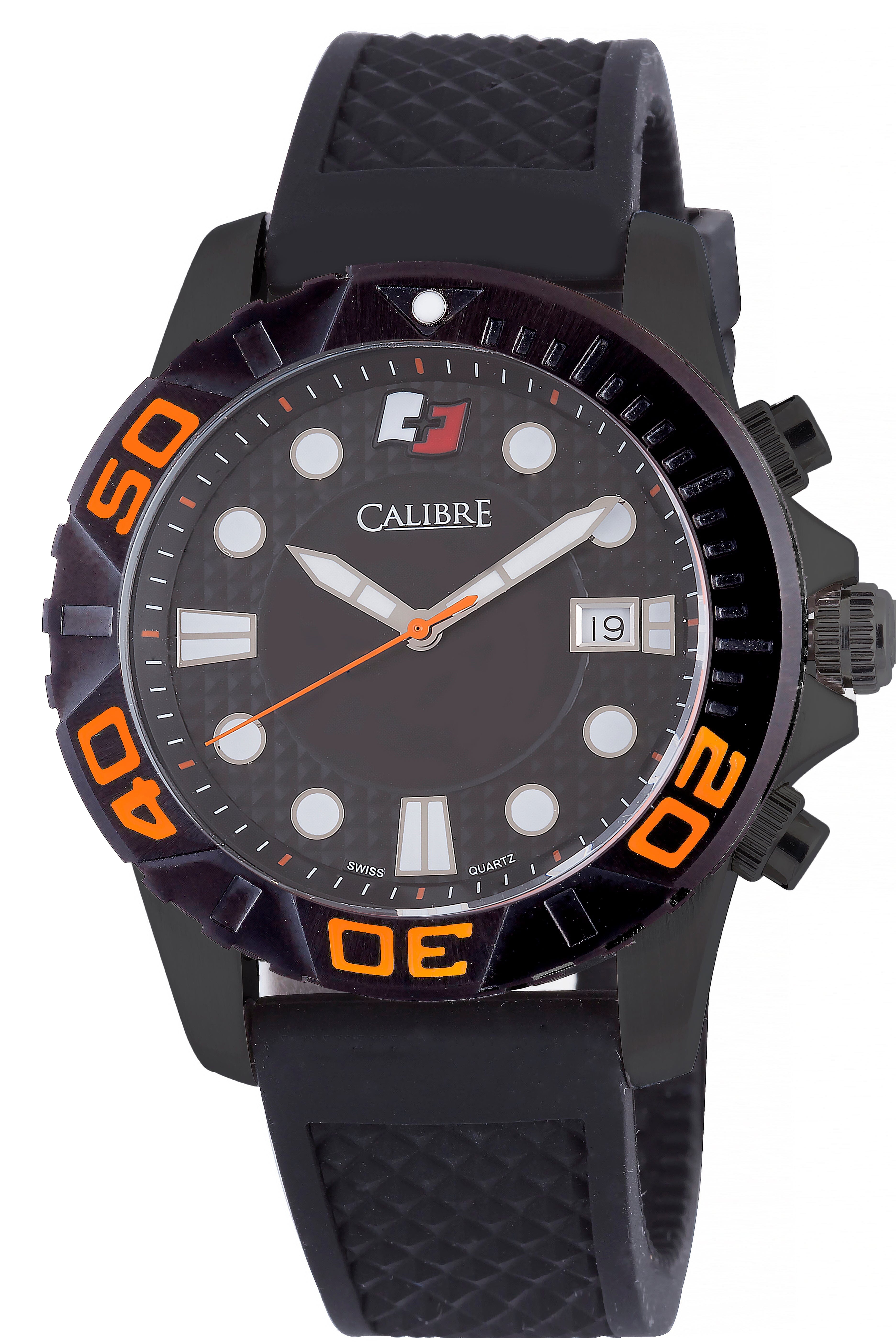 Men's Calibre Akron Black Quartz Watch Calibre