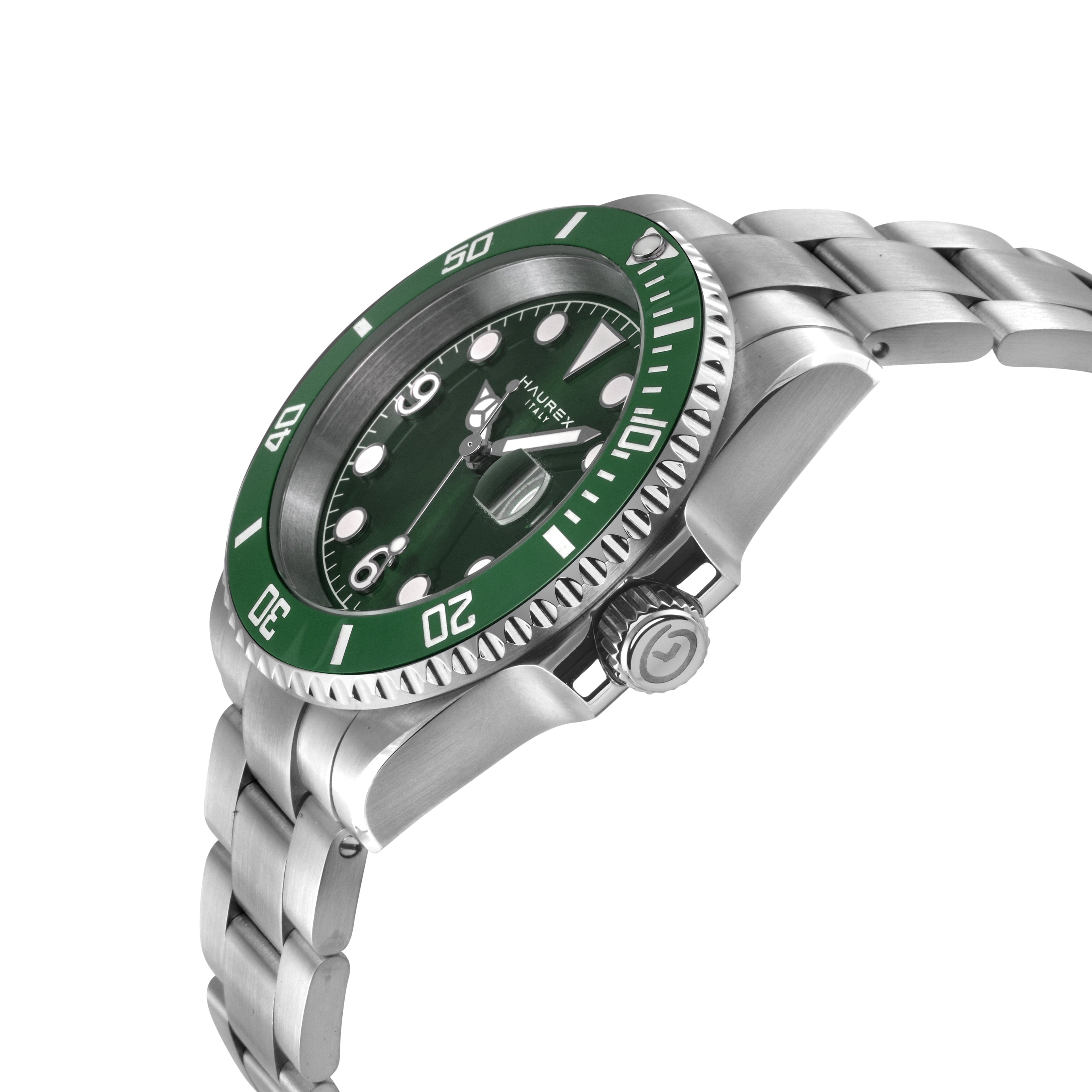 Men's Haurex Italy Barracuda Green Sunray Dial Watch Watch Haurex