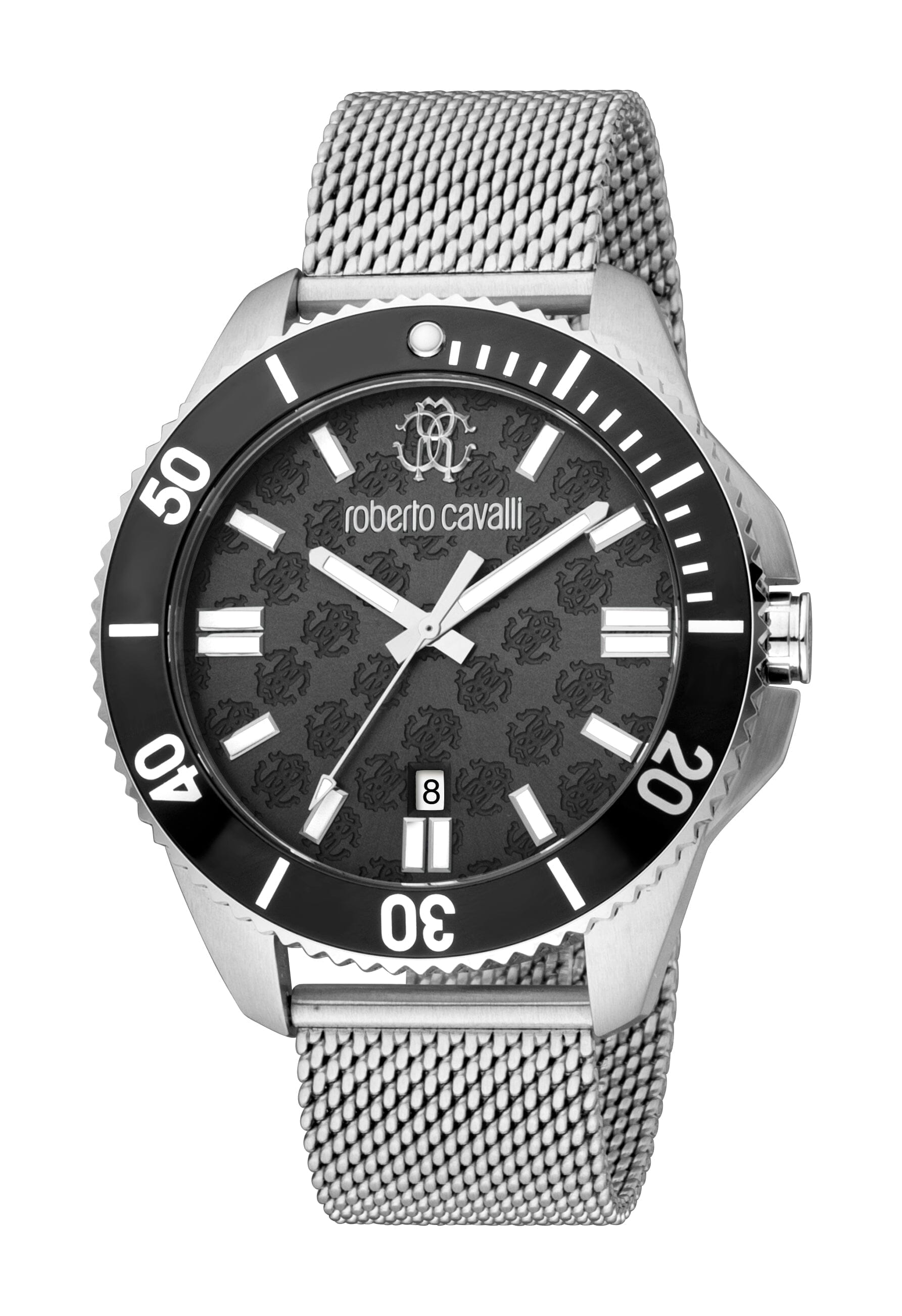 Men's Roberto Cavalli Stainless Steel Silver Quartz Watch Roberto Cavalli