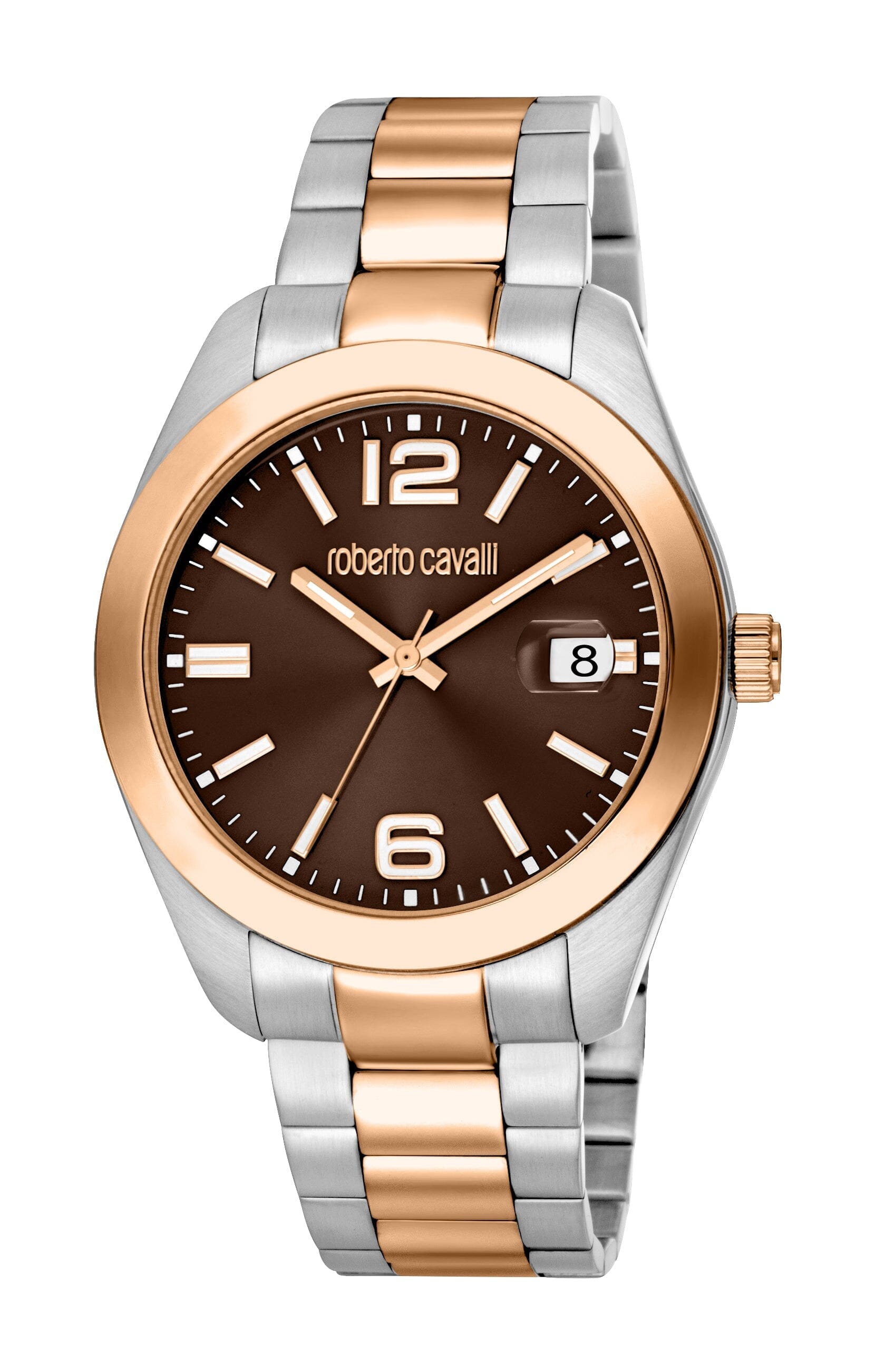 Men's Roberto Cavalli Two Tone Silver & Rose Gold Quartz Watch Roberto Cavalli