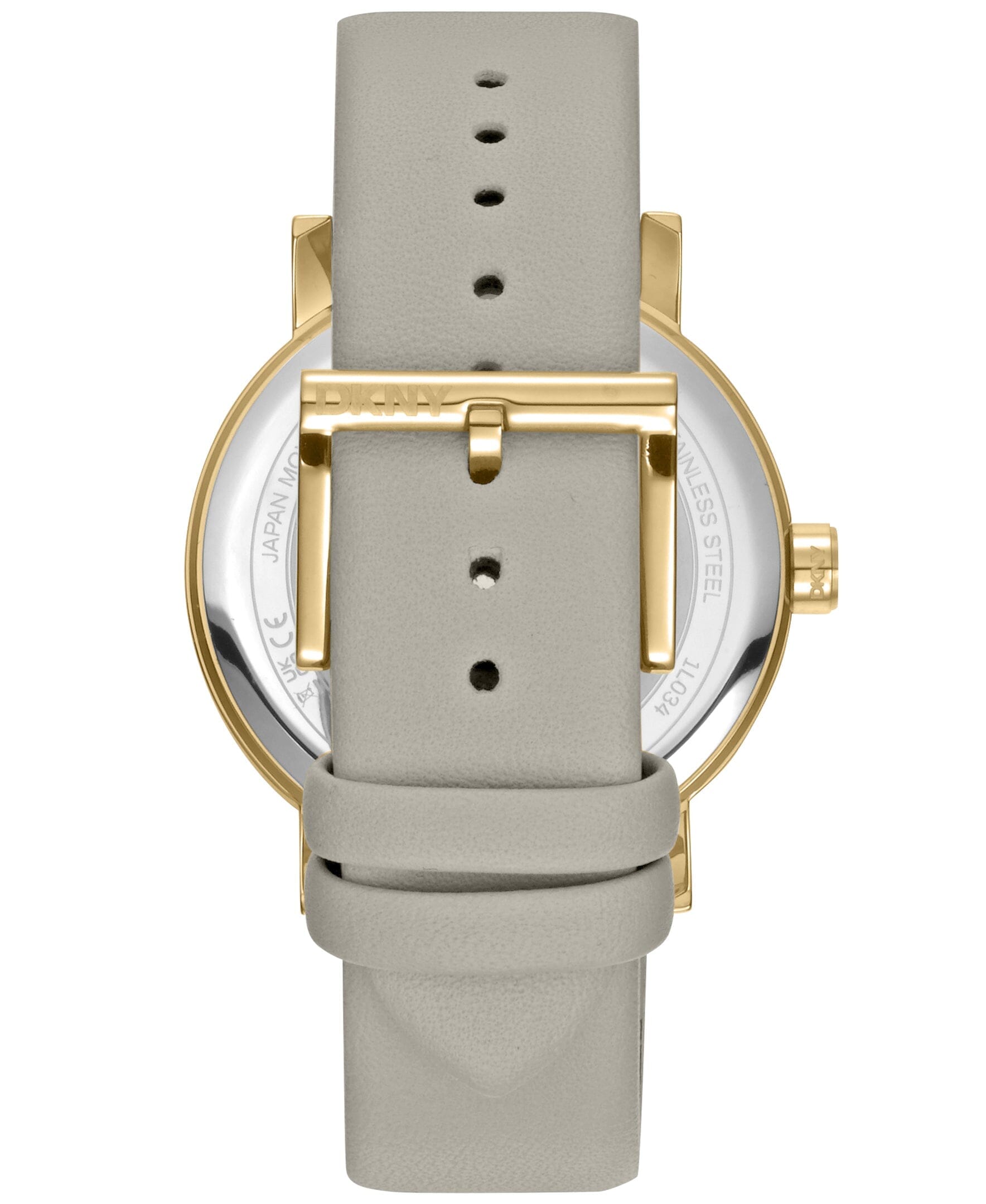 URBAN Soho Maxi Silver Dial Grey Leather Strap Women's Watch DKNY