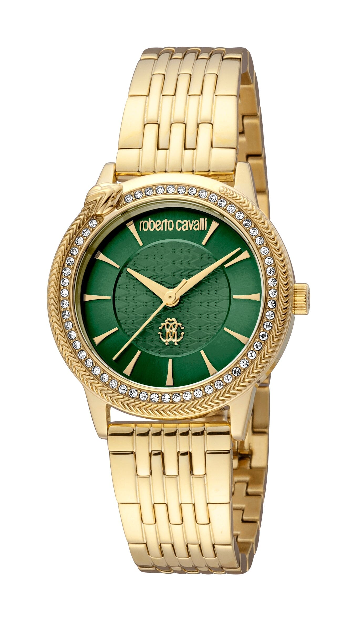Women's Roberto Cavalli Dark Green Dial Gold Quartz Watch Roberto Cavalli