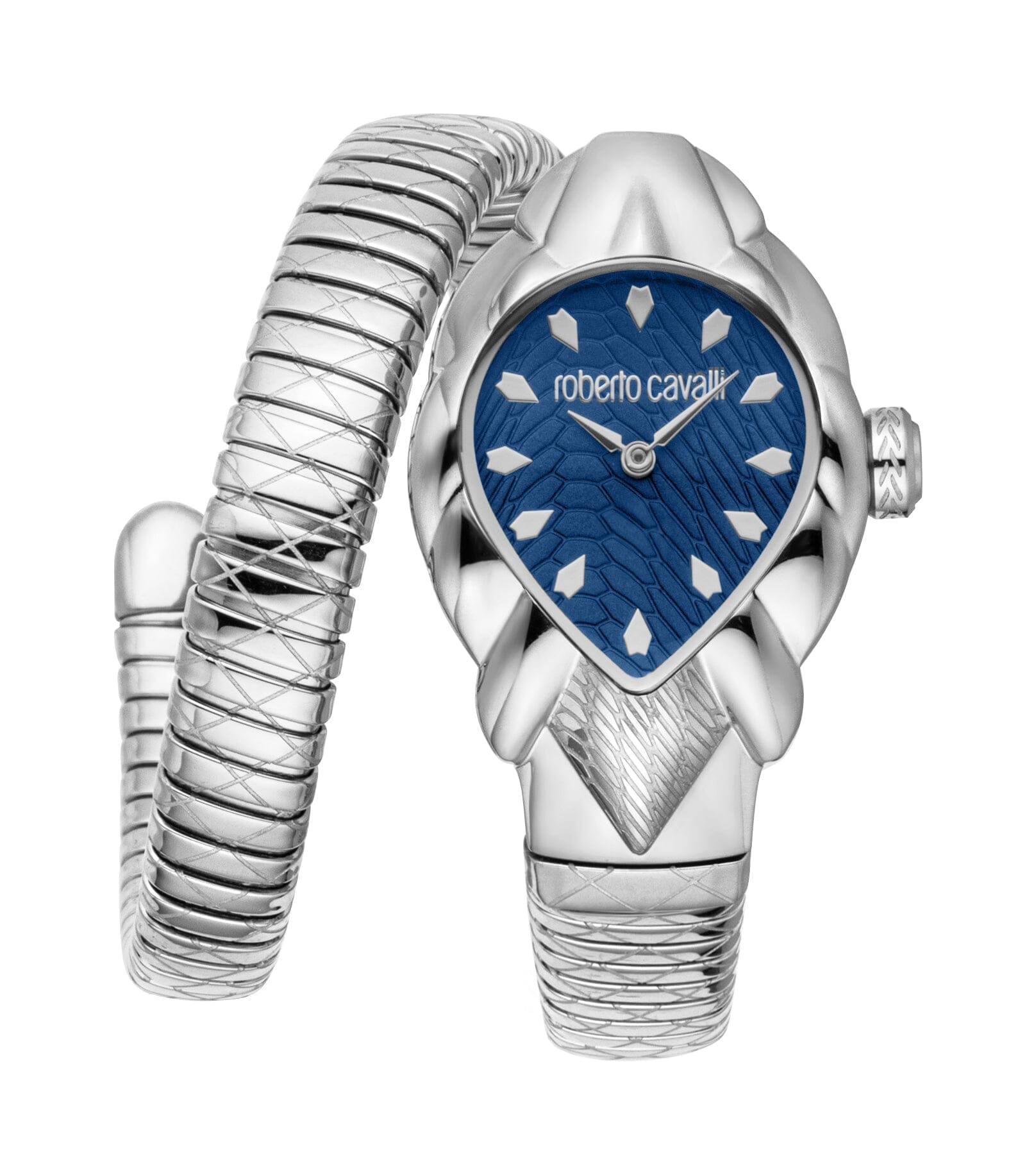 Women's Roberto Cavalli Fiaba Dark Blue Dial Silver Quartz Watch Roberto Cavalli