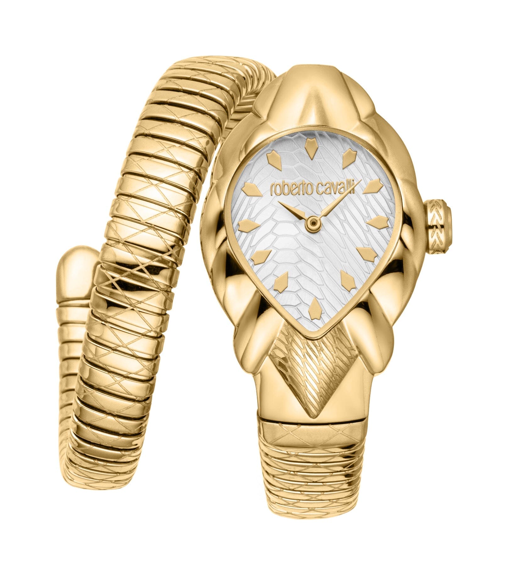 Women's Roberto Cavalli Fiaba Silver Dial Gold Quartz Watch Roberto Cavalli