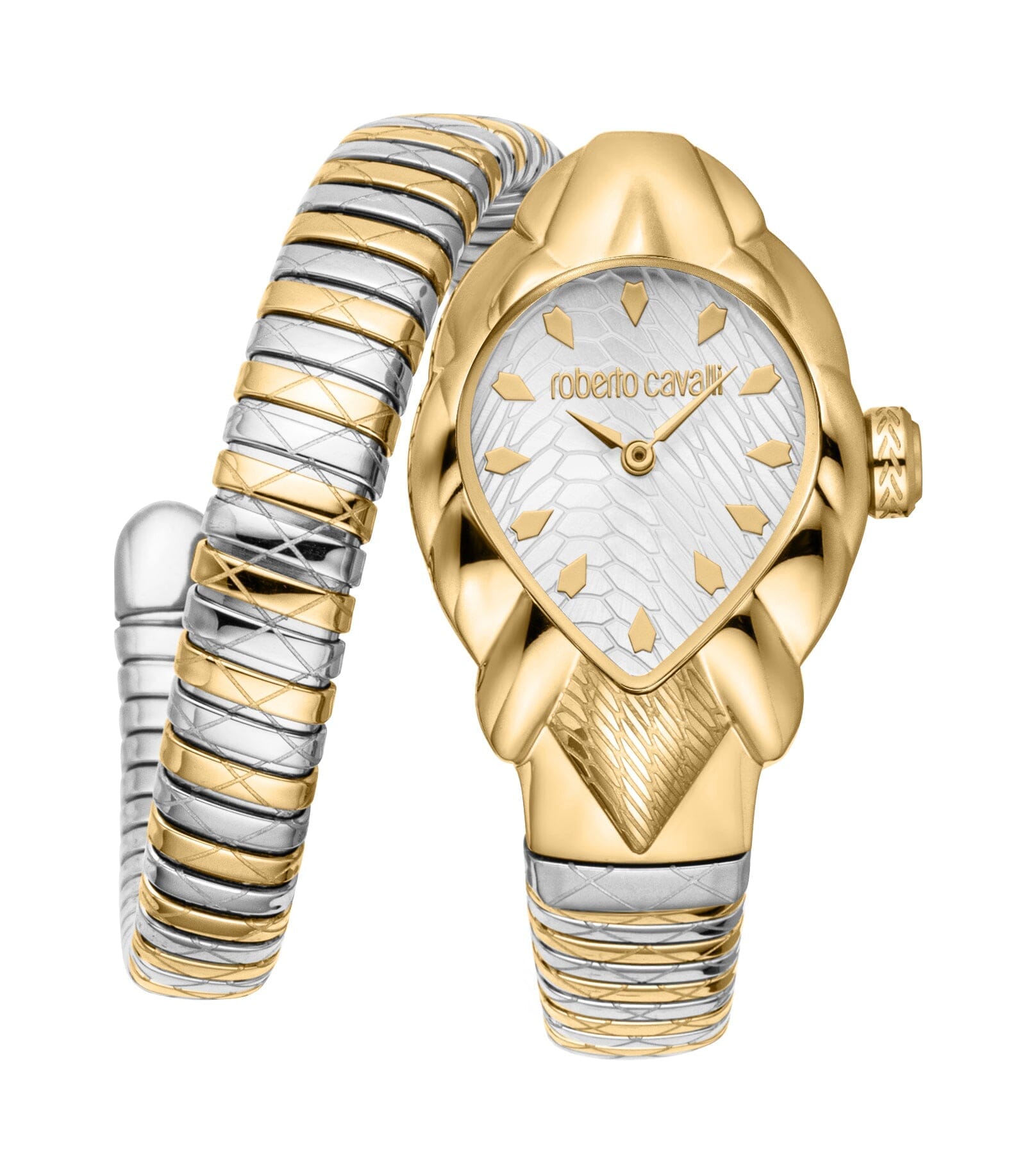 Women's Roberto Cavalli Fiaba Silver Dial Two Tone Silver & Gold Quartz Watch Roberto Cavalli