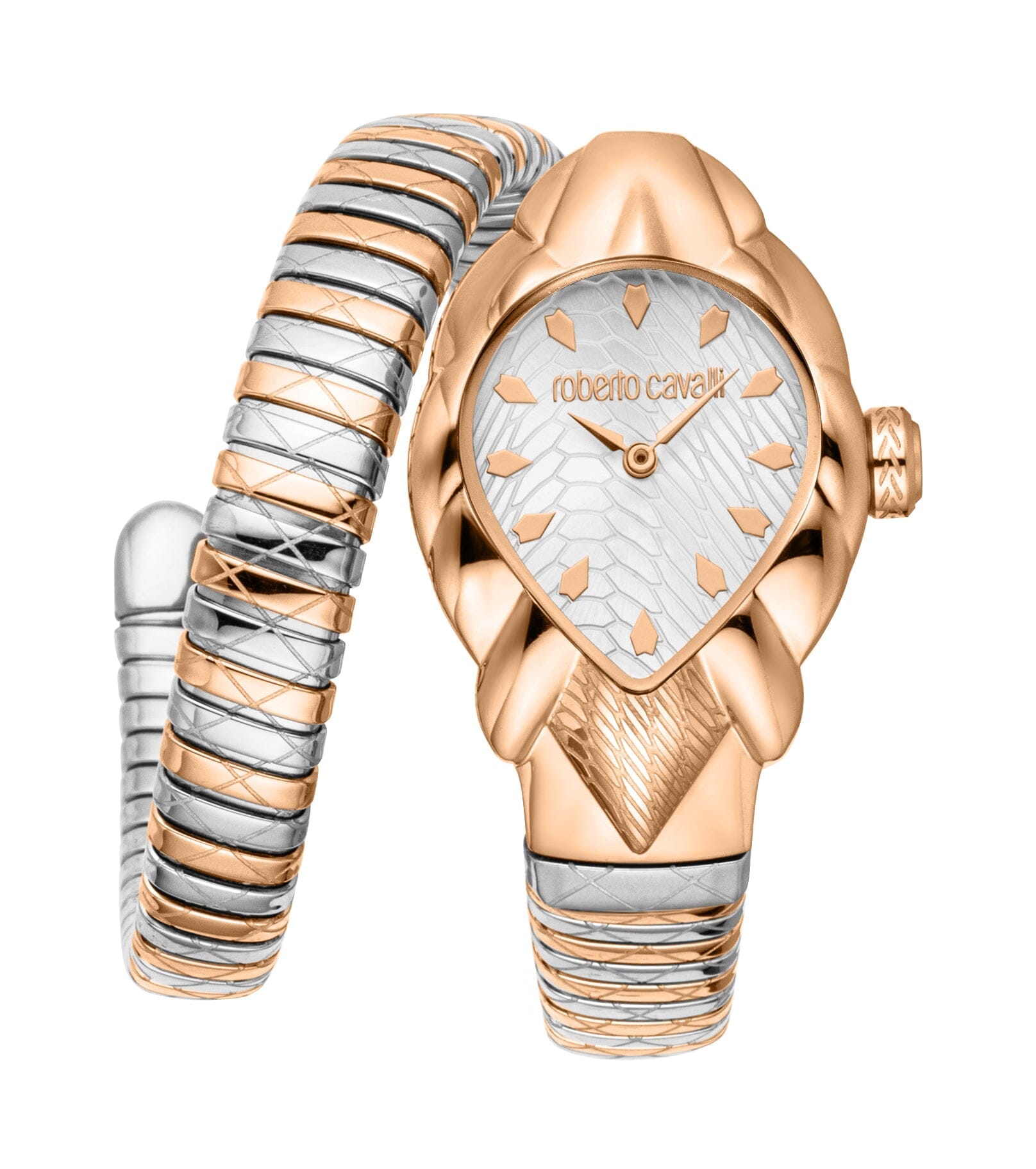 Women's Roberto Cavalli Fiaba Two Tone Silver & Rose Gold Quartz Watch Roberto Cavalli