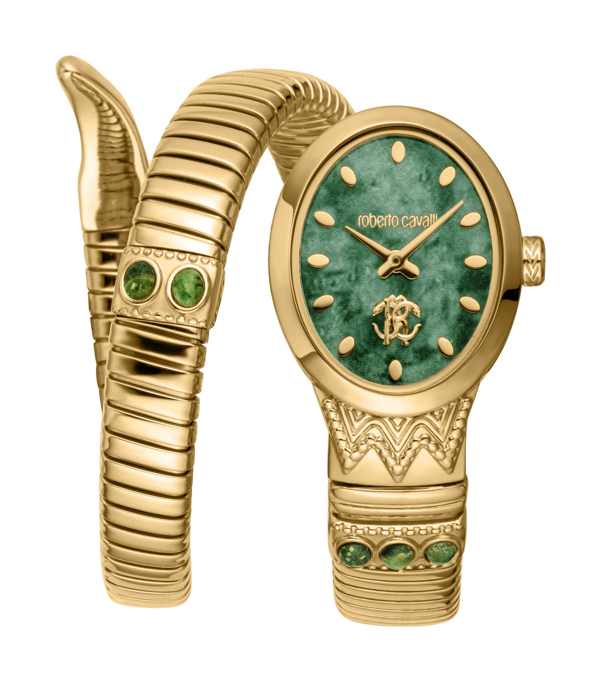 Women's Roberto Cavalli Serpente Ornato Gold Quartz Watch Roberto Cavalli