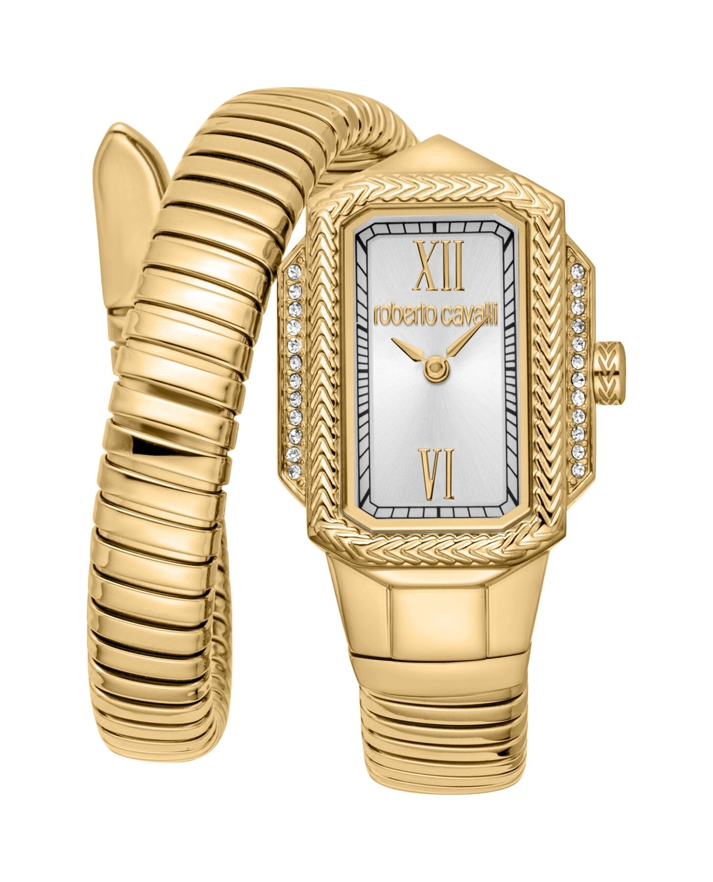 Women's Roberto Cavalli Vera Silver Dial Gold Quartz Watch Roberto Cavalli