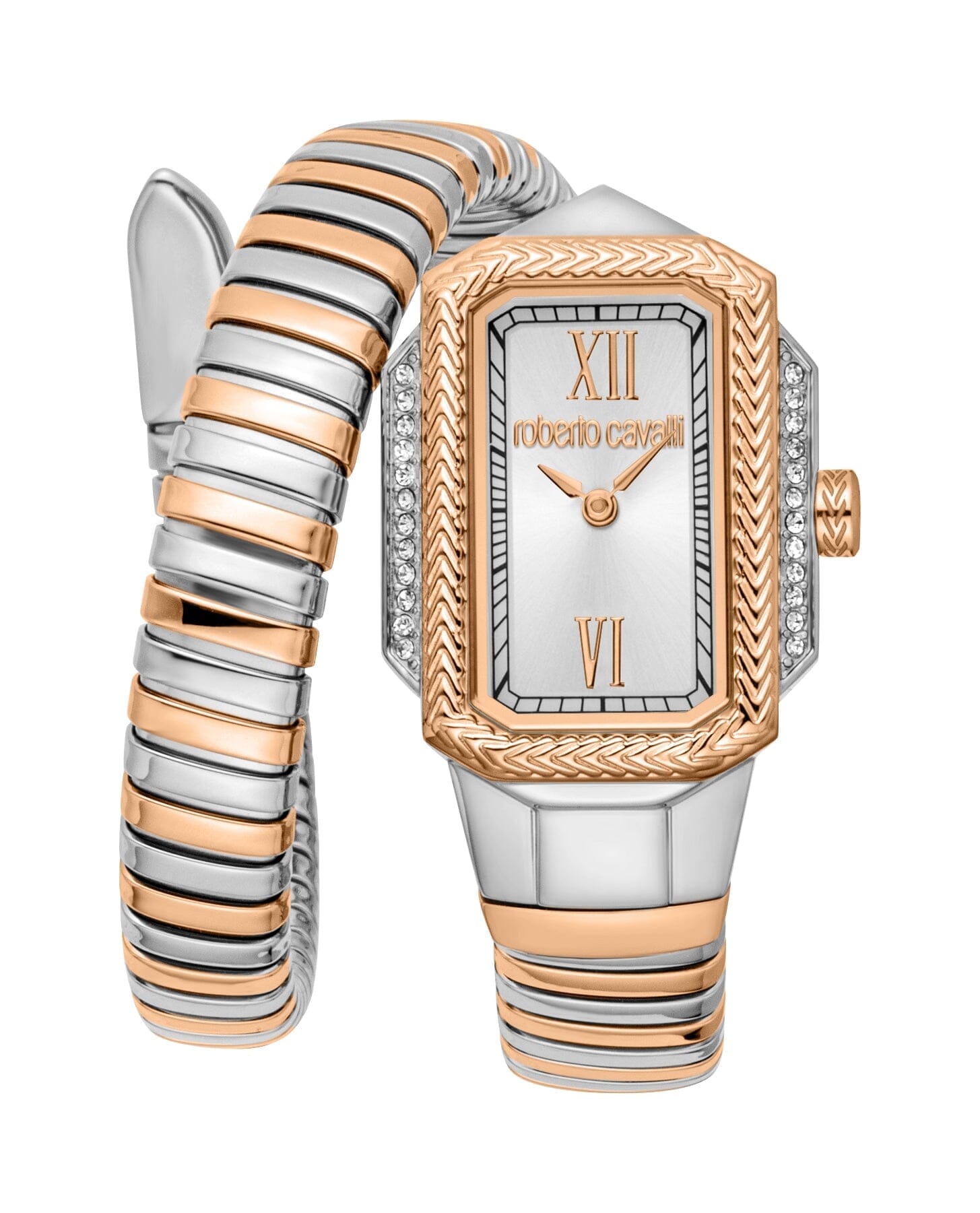 Women's Roberto Cavalli Vera Two Tone Silver & Rose Gold Quartz Watch Roberto Cavalli