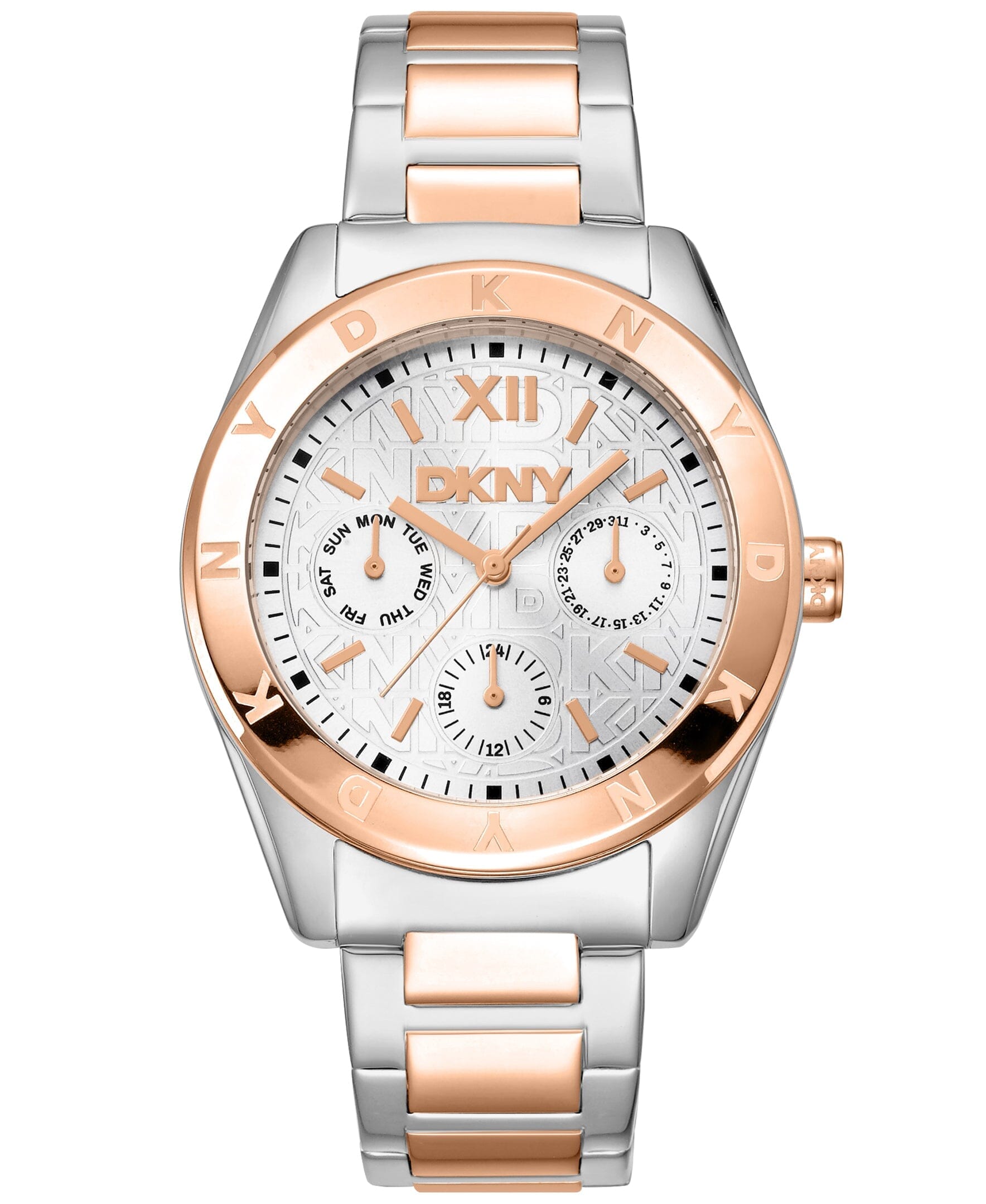 ACTIVE Chambers Multi Function Two Tone Silver & Rose Gold Women's Watch DKNY 