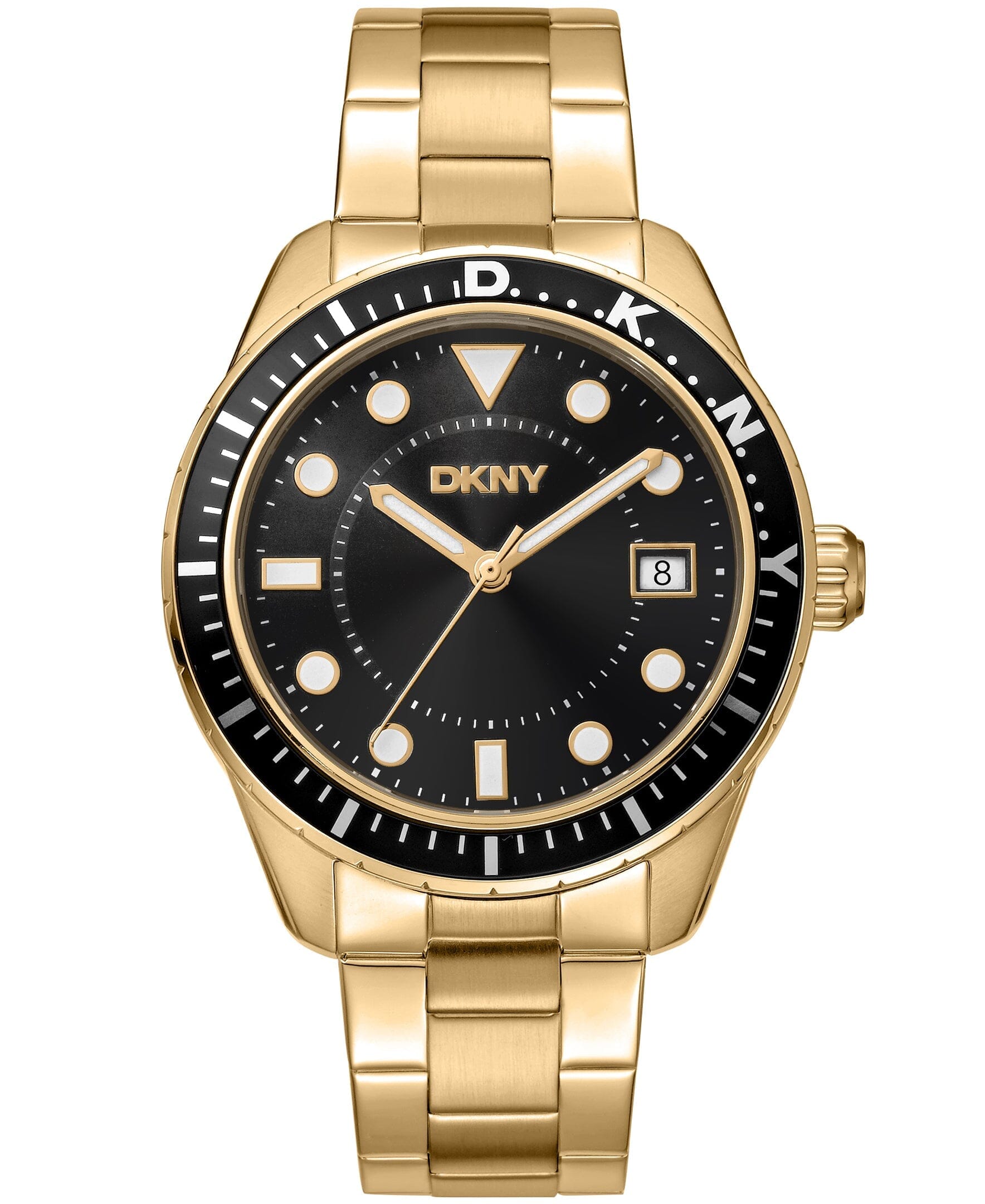 ACTIVE Crosby Sport Stainless Steel Black Dial Gold Men's Watch DKNY 