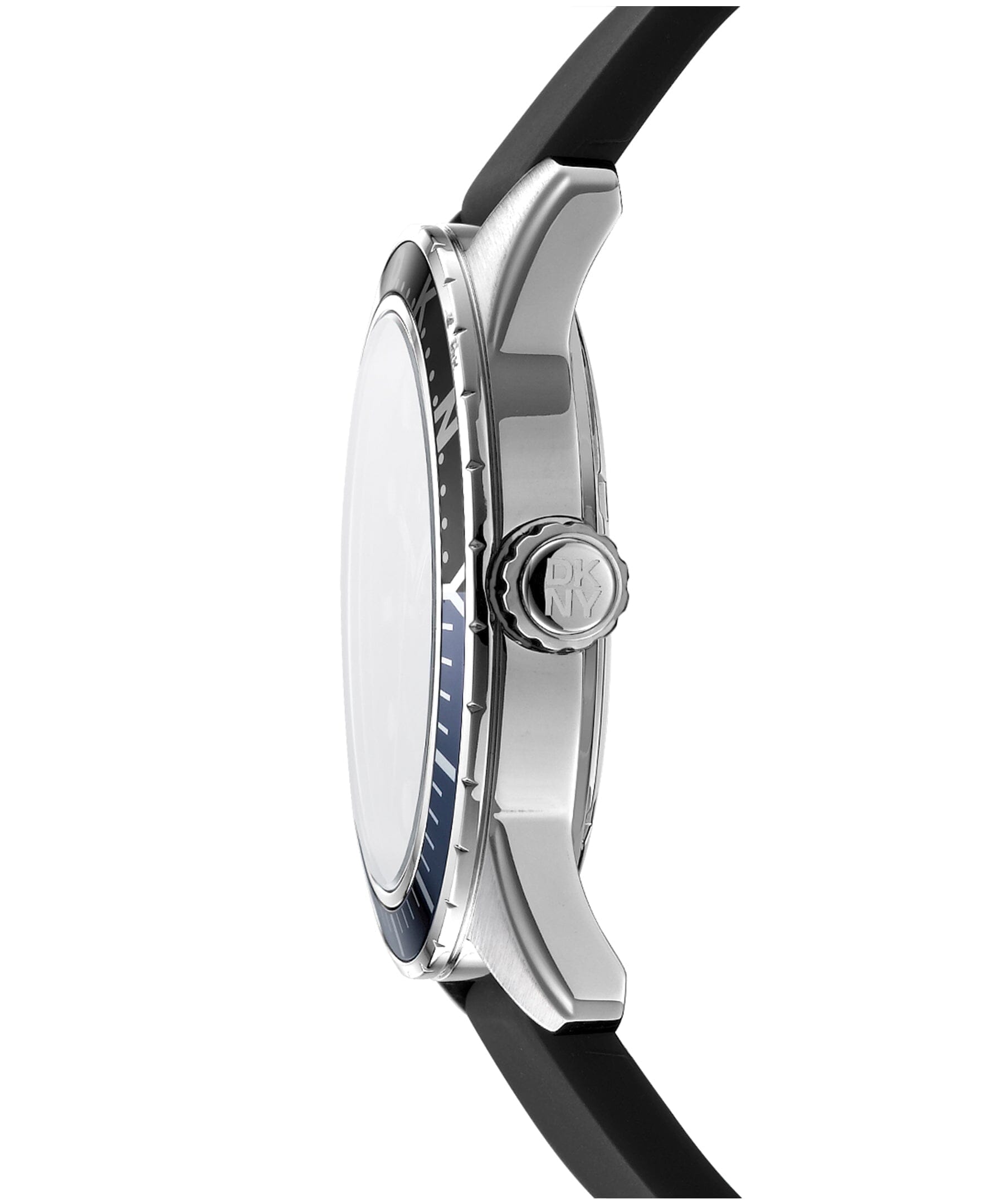 ACTIVE Crosby Sport Stainless Steel Black Silicone Strap Men's Watch DKNY 