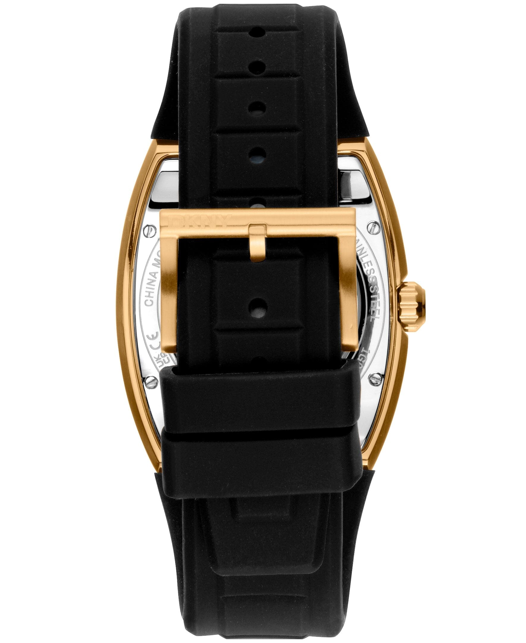 ACTIVE Urban Automatic Silicone Strap Black Dial Gold Men's Watch DKNY 