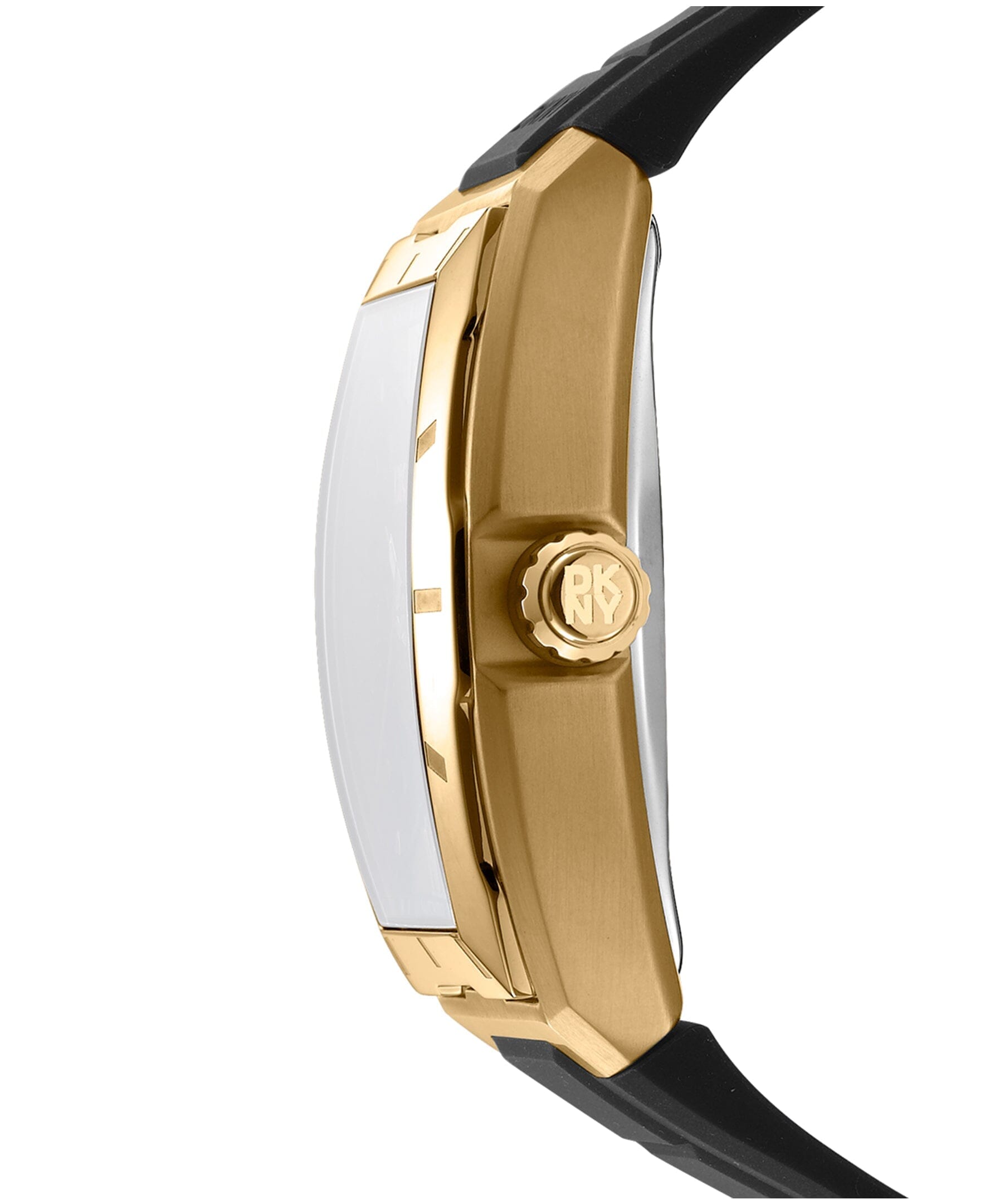 ACTIVE Urban Automatic Silicone Strap Black Dial Gold Men's Watch DKNY 