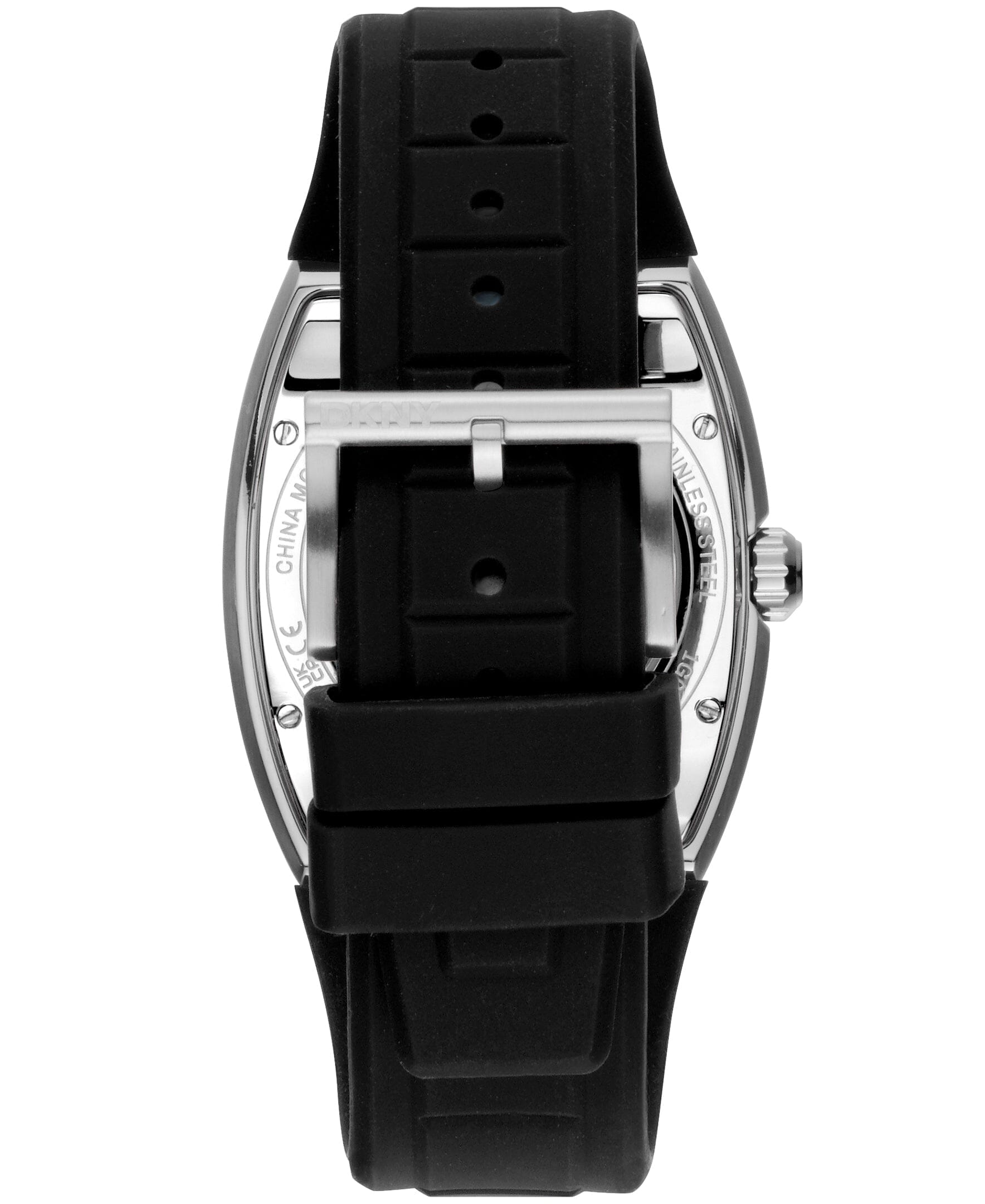 ACTIVE Urban Automatic Silicone Strap Black Dial Silver Men's Watch DKNY 