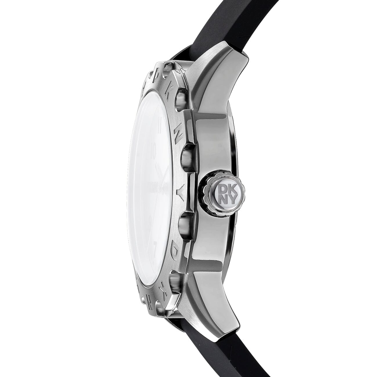 DK1G046P0015 DKNY Men's Black Silicone Strap Silver Watch 42mm Watches DKNY 