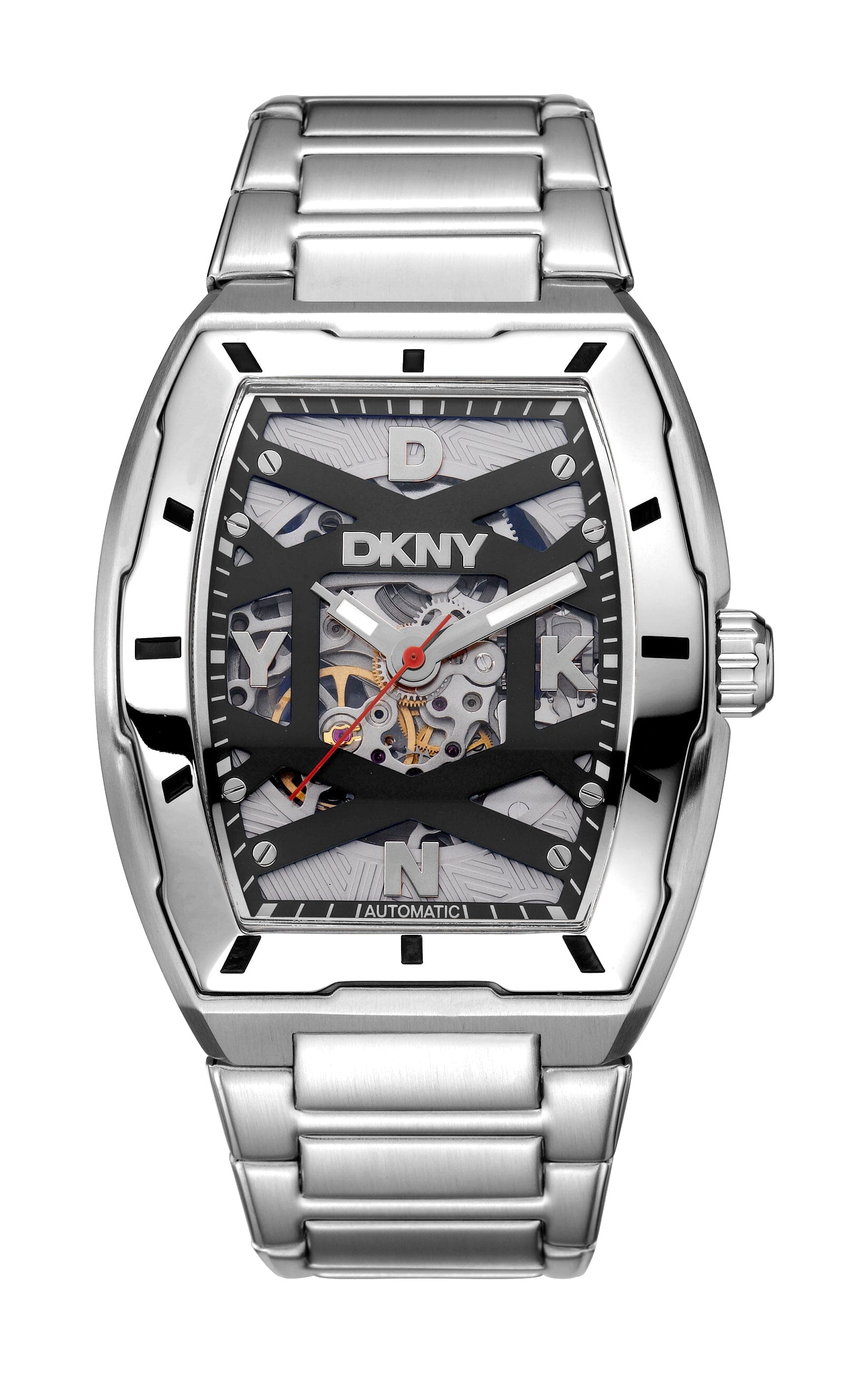DK1G048M0085 ACTIVE Urban Automatic Black Dial Silver Men's Watch DKNY 