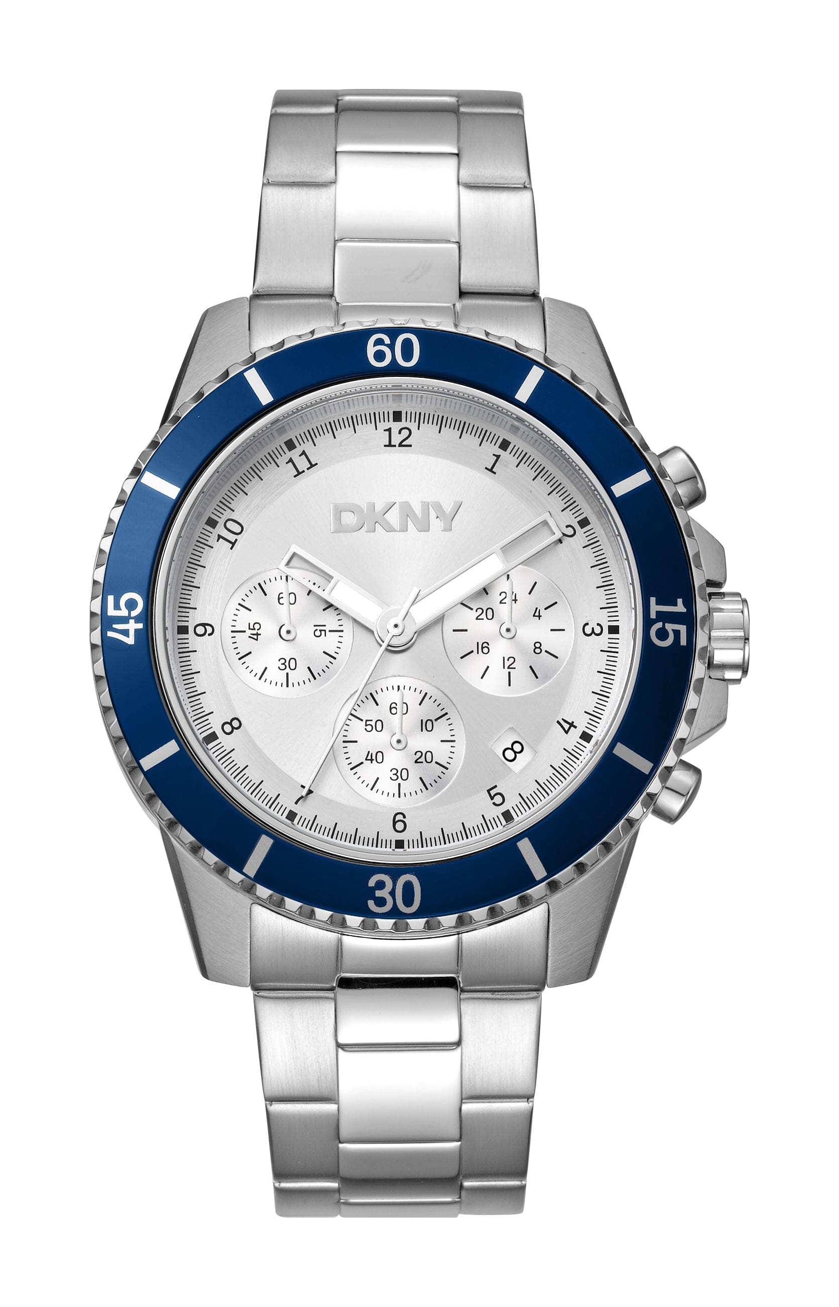 DK1G072M0035 DKNY Men's Silver Chronograph Stainless Steel Watch 42mm Watches DKNY 
