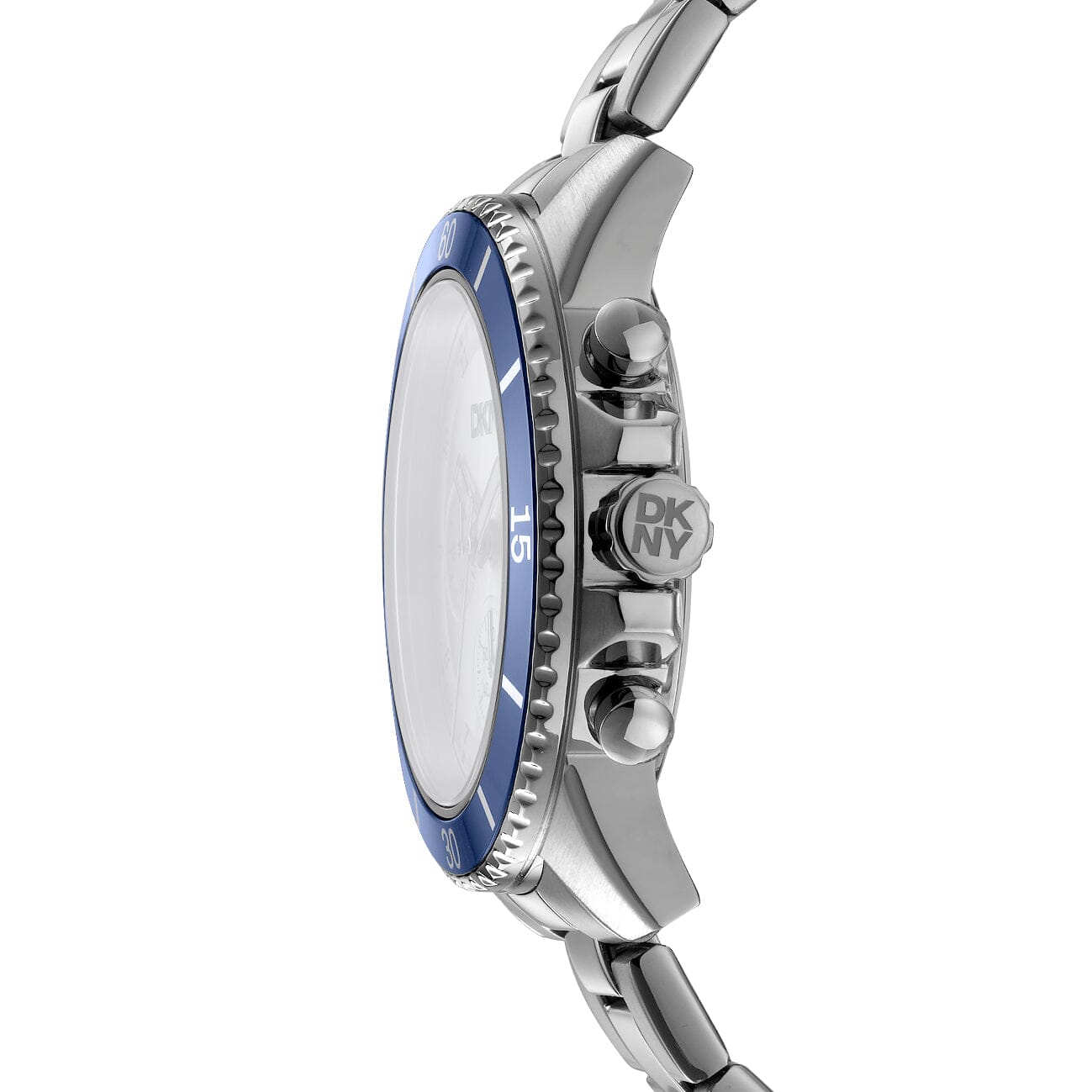 DK1G072M0035 DKNY Men's Silver Chronograph Stainless Steel Watch 42mm Watches DKNY 