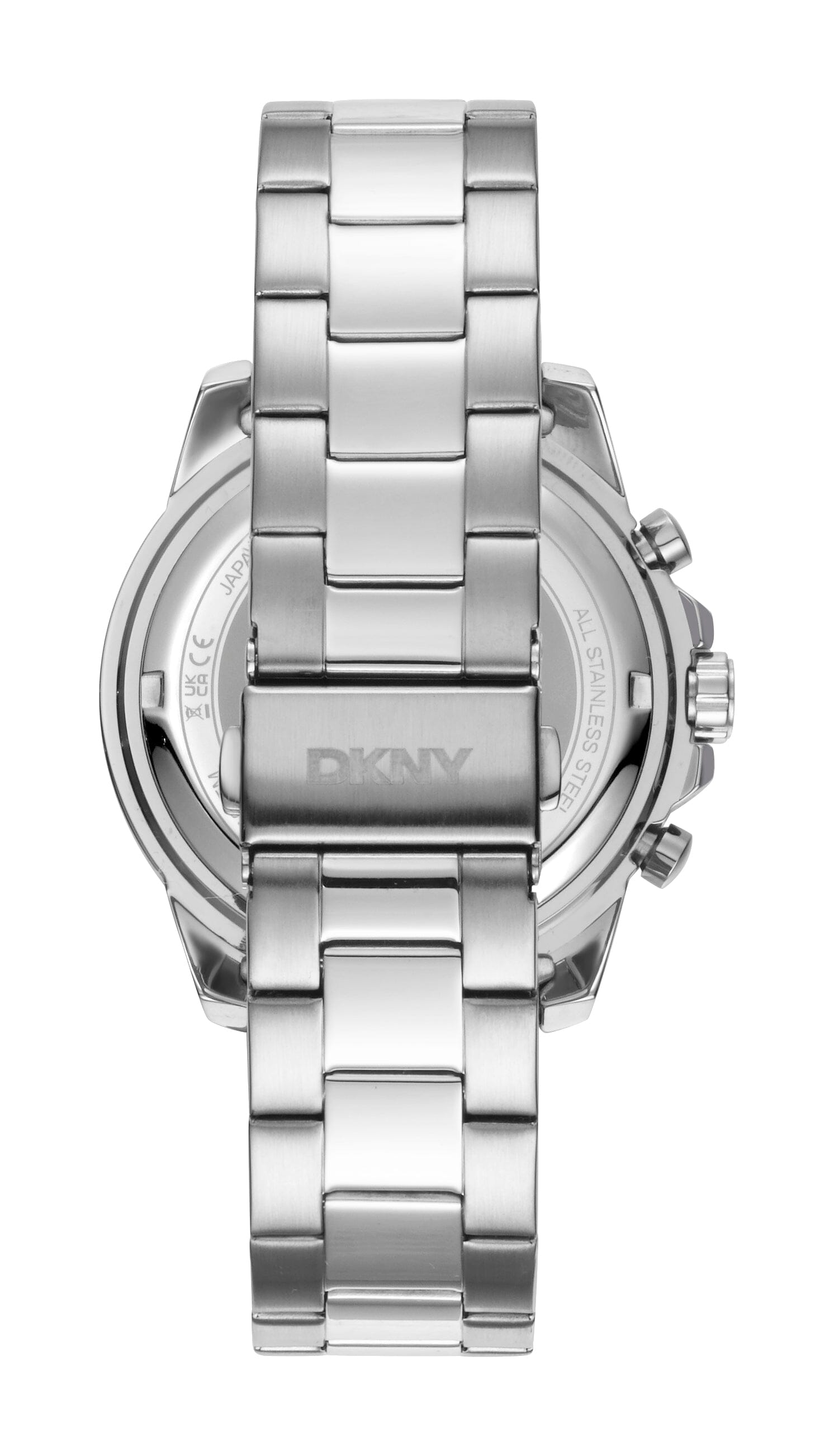 DK1G072M0045 DKNY Men's Silver Dial Chronograph Stainless Steel Watch 42mm Watches DKNY 