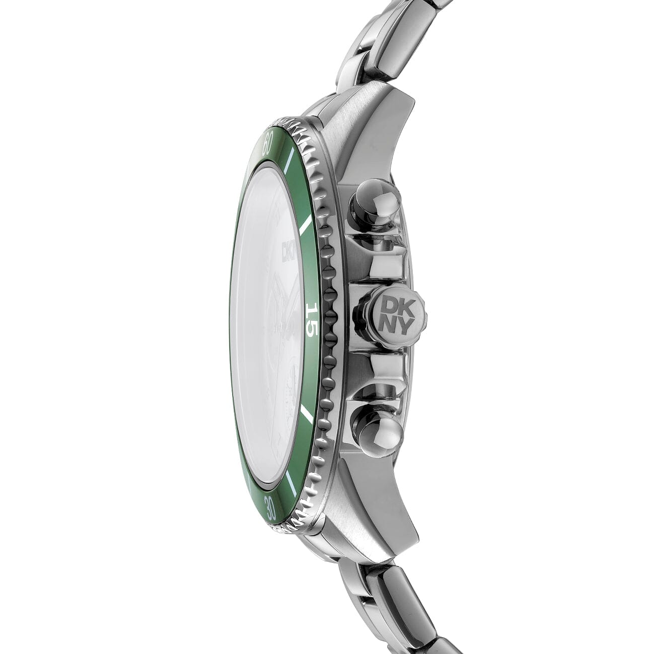 DK1G072M0045 DKNY Men's Silver Dial Chronograph Stainless Steel Watch 42mm Watches DKNY 