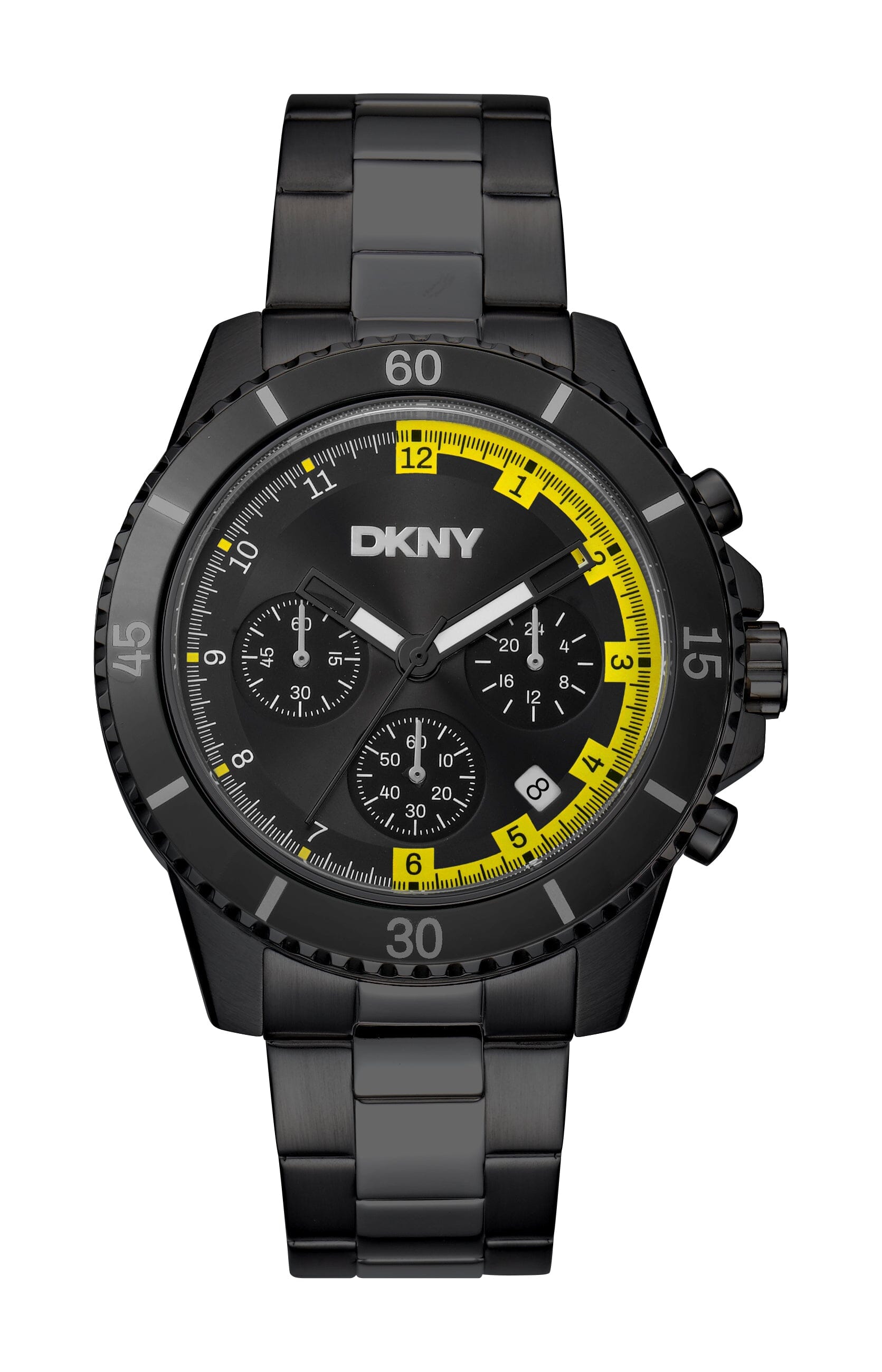 DK1G072M0055 DKNY Men's Black Chronograph Stainless Steel Watch 42mm Watches DKNY 