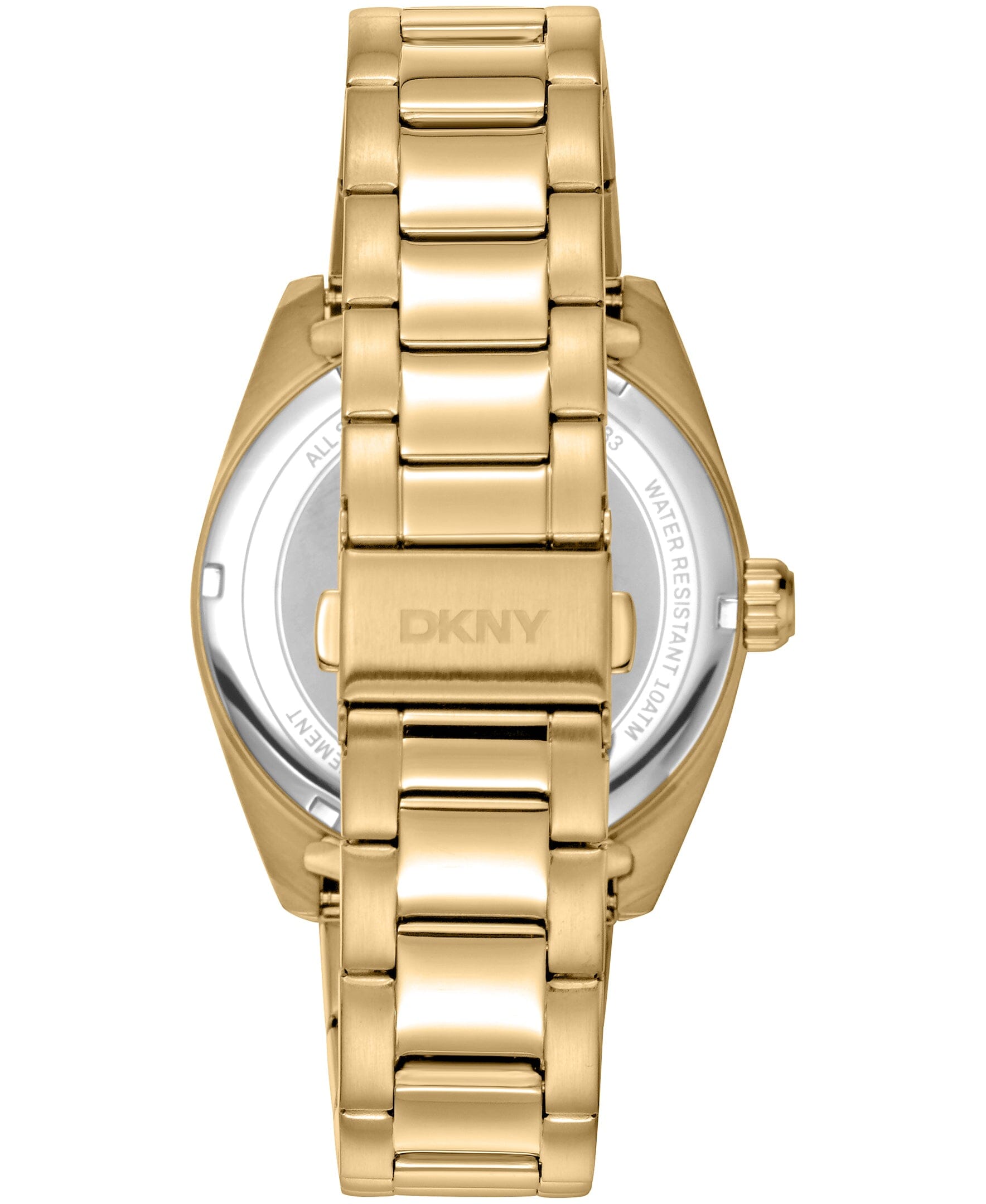 DK1G133M0035 DKNY Men's Date Fluted Bezel Gold-Tone Stainless Steel Bracelet Watch 40mm Watches DKNY 