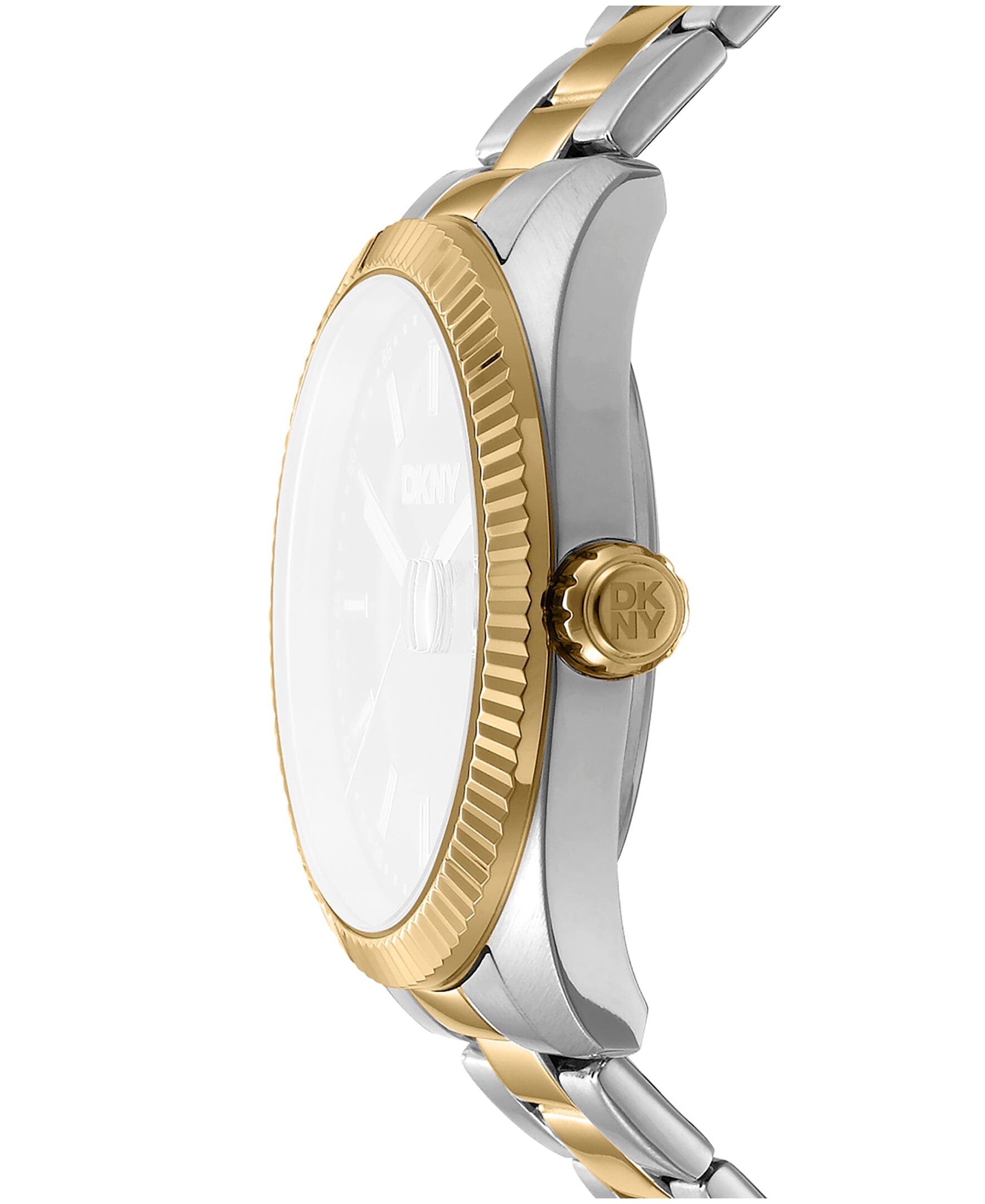 DK1G133M0055 DKNY Men's Date Fluted Bezel Two-Tone Stainless Steel Bracelet Watch 40mm Watches DKNY 