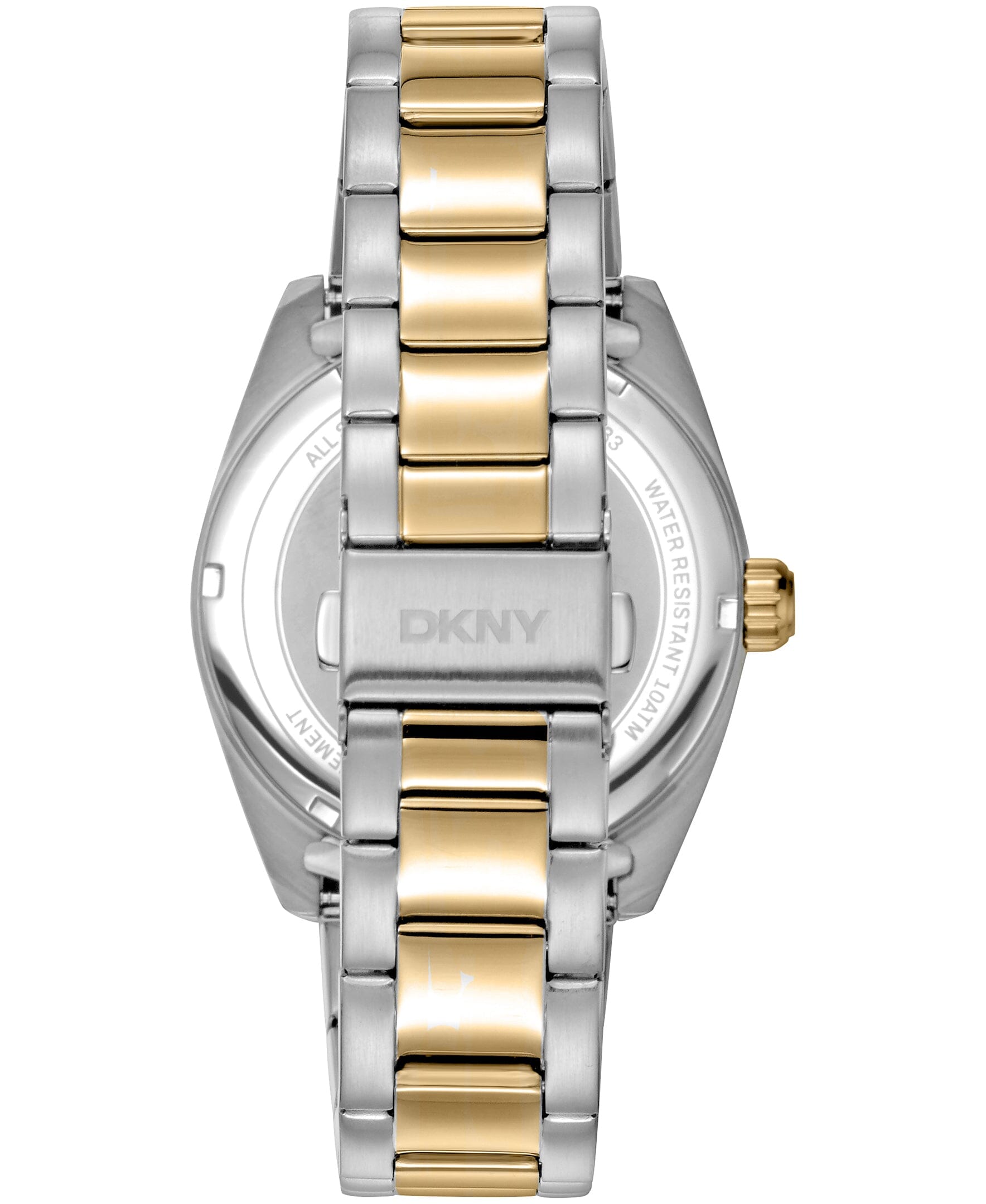 DK1G133M0055 DKNY Men's Date Fluted Bezel Two-Tone Stainless Steel Bracelet Watch 40mm Watches DKNY 