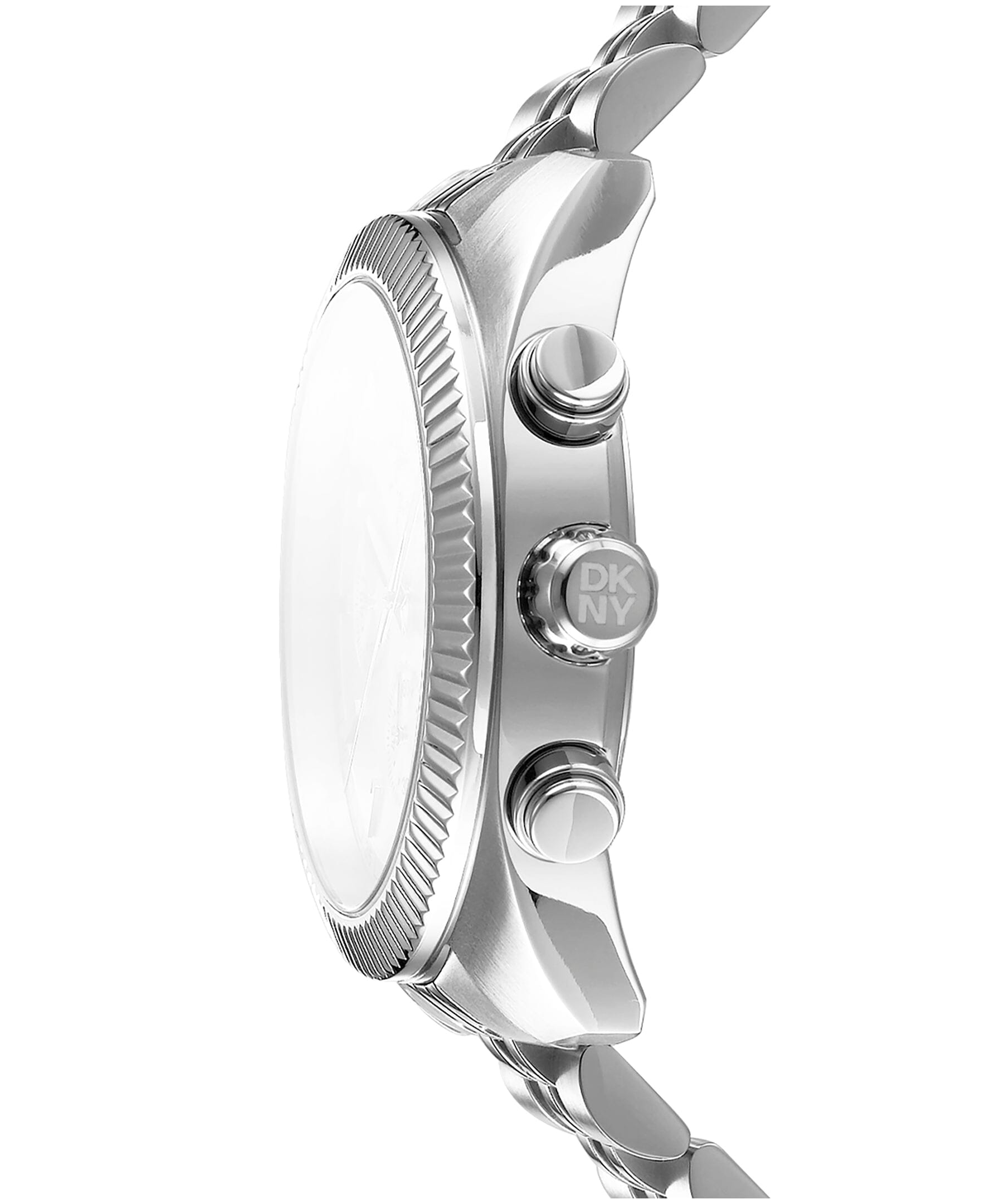DK1G134M0045 DKNY Men's Fluted Bezel Chronograph Stainless Steel Bracelet Watch 42mm Watches DKNY 