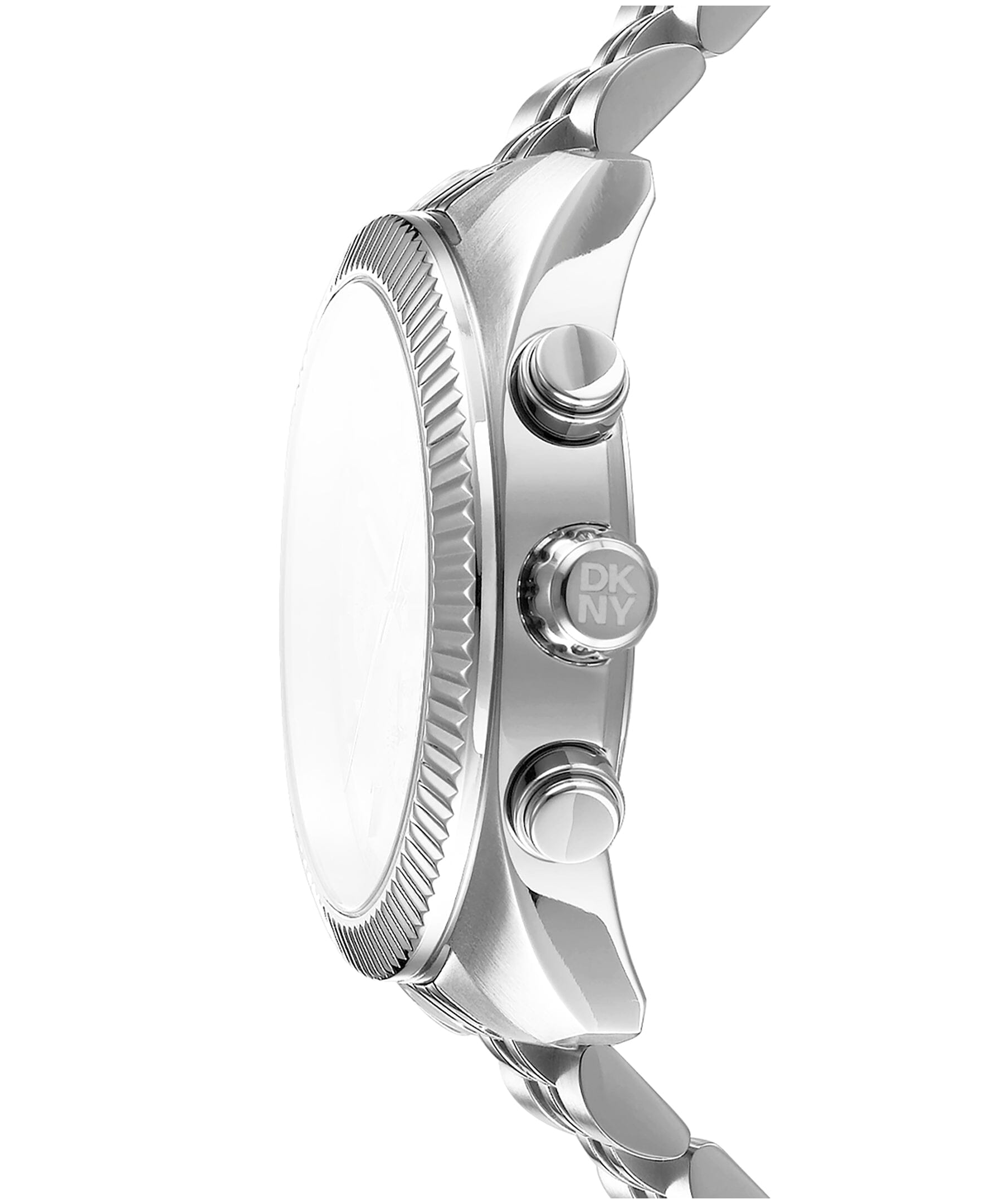 DK1G134M0055 DKNY Men's Fluted Bezel Chronograph Stainless Steel Bracelet Watch 42mm Watches DKNY 