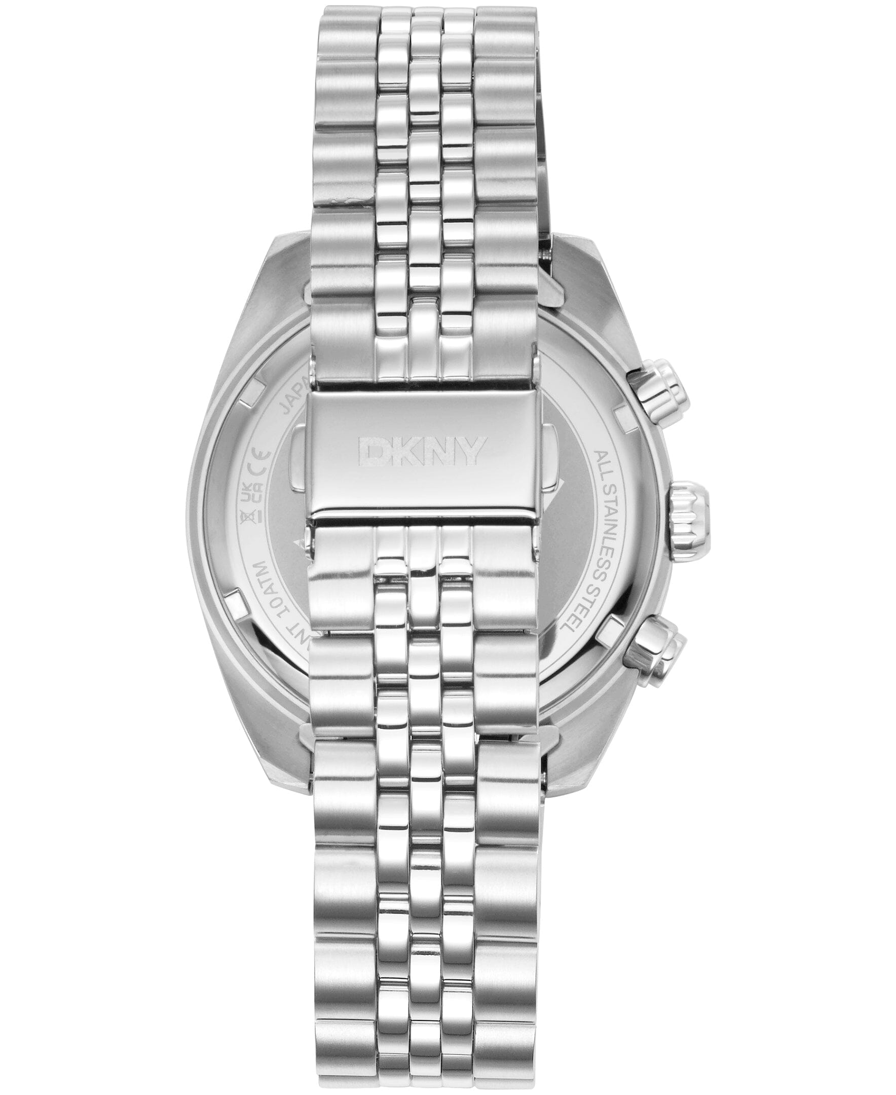 DK1G134M0085 DKNY Men's Fluted Bezel Chronograph Stainless Steel Bracelet Watch 42mm Watches DKNY 