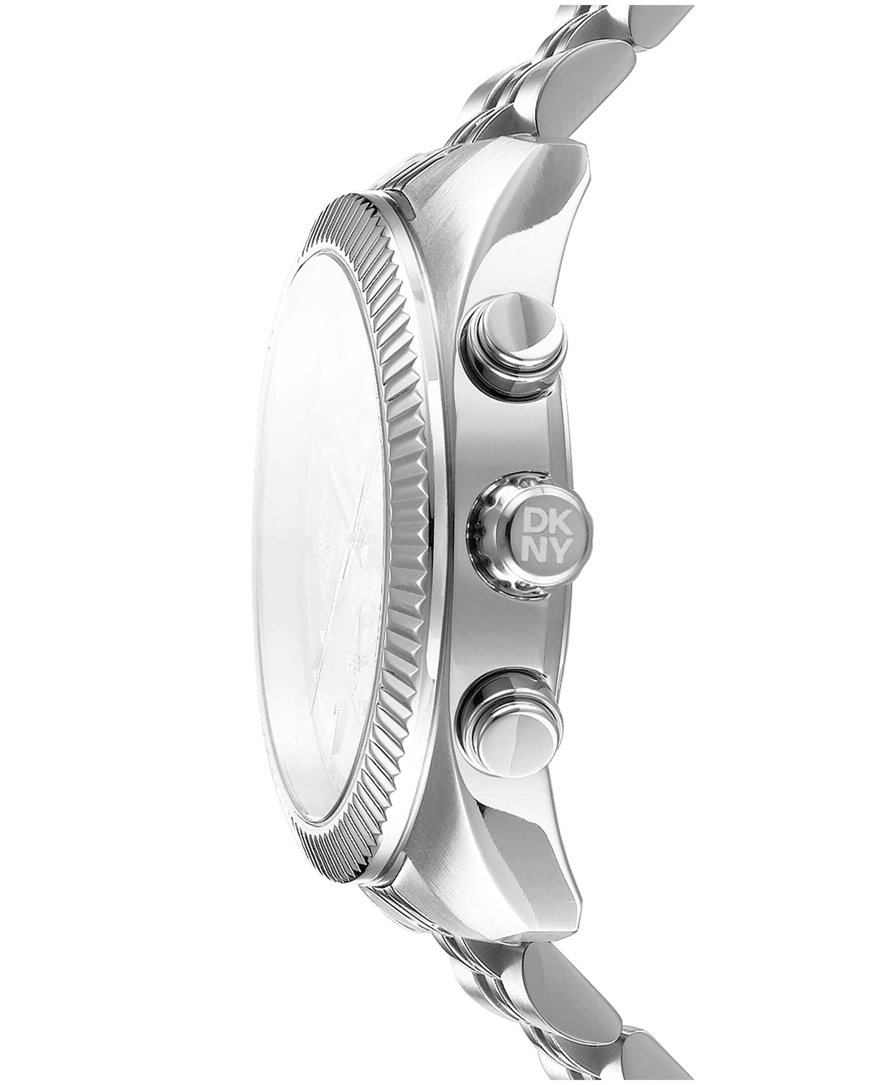 DK1G134M0085 DKNY Men's Fluted Bezel Chronograph Stainless Steel Bracelet Watch 42mm Watches DKNY 