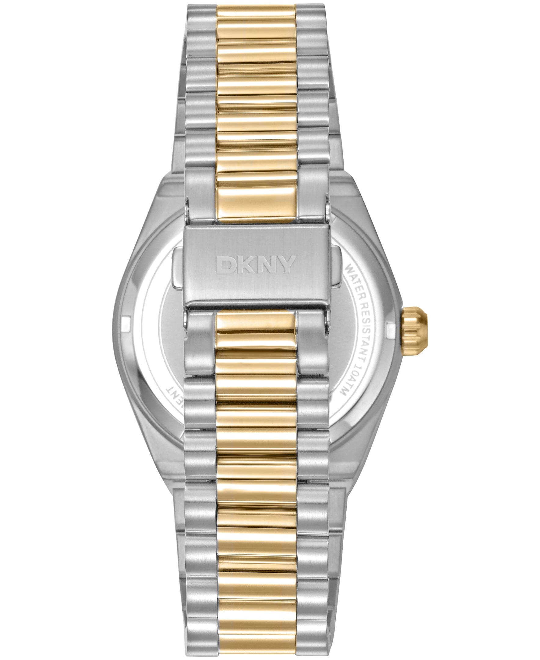 DK1G135M0055 DKNY Men's Date Two-Tone Gold Stainless Steel Bracelet Watch 40mm Watches DKNY 