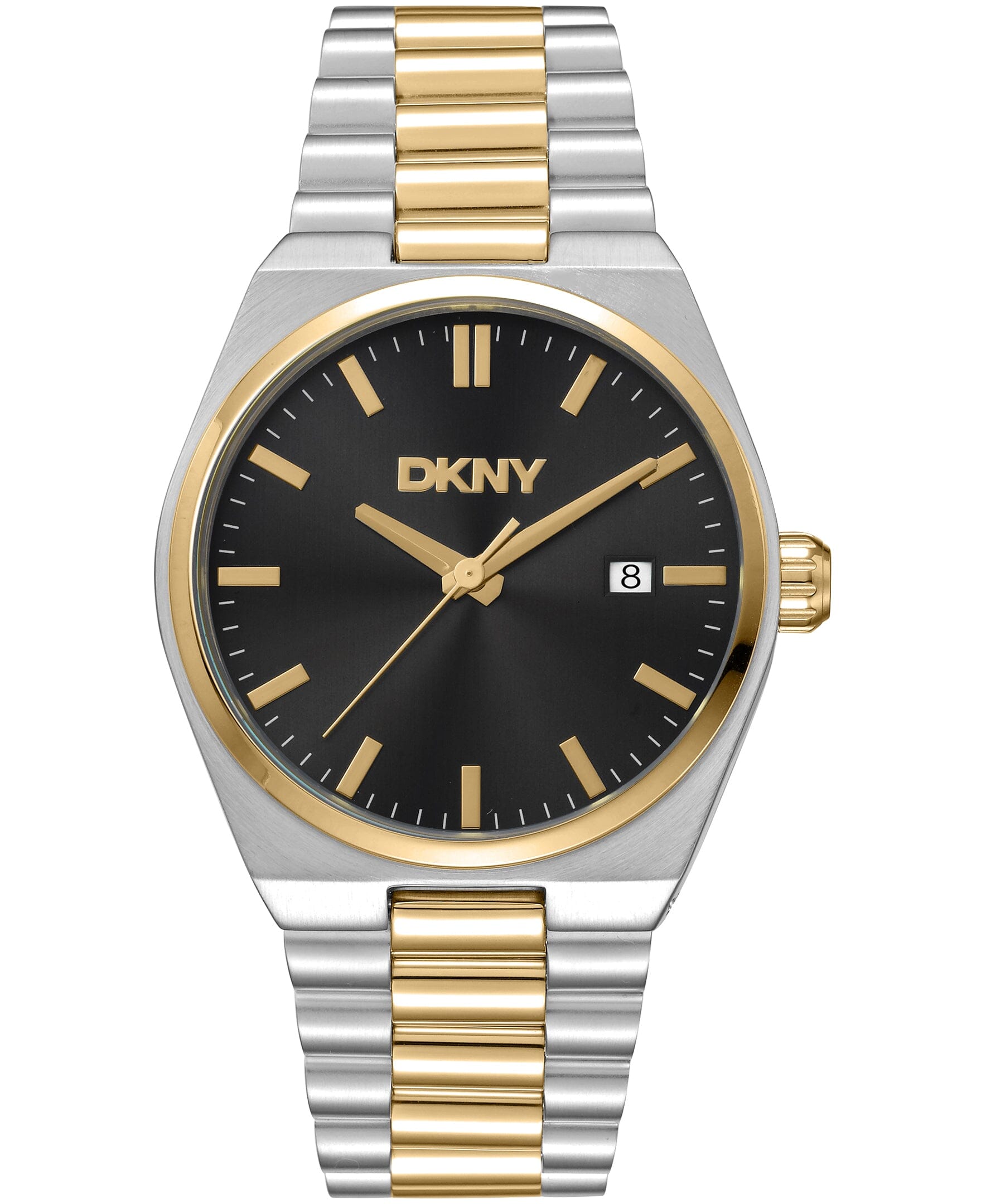 DK1G135M0055 DKNY Men's Date Two-Tone Gold Stainless Steel Bracelet Watch 40mm Watches DKNY 