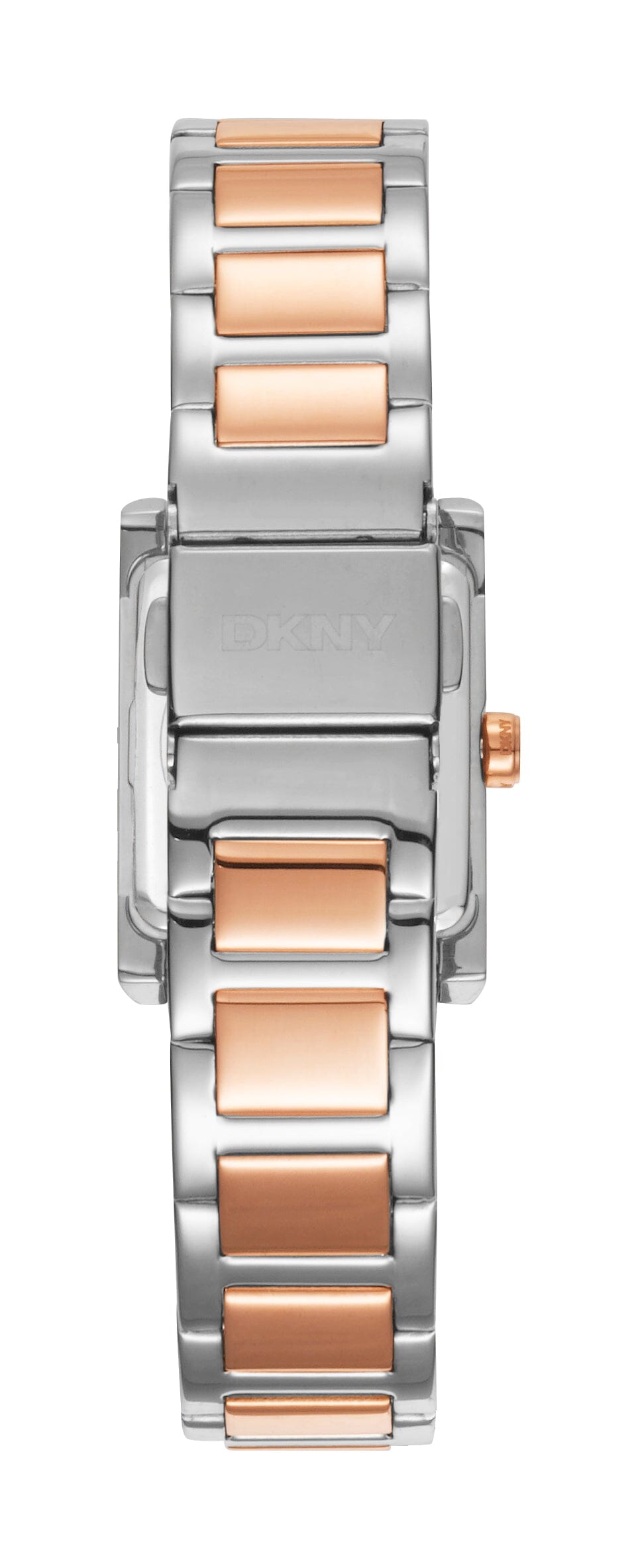 DK1L008M0095 DKNY Logo Dark Blue Dial Two Tone Silver & Rose Gold Women's Watch 22 x 29.5mm Watches DKNY 
