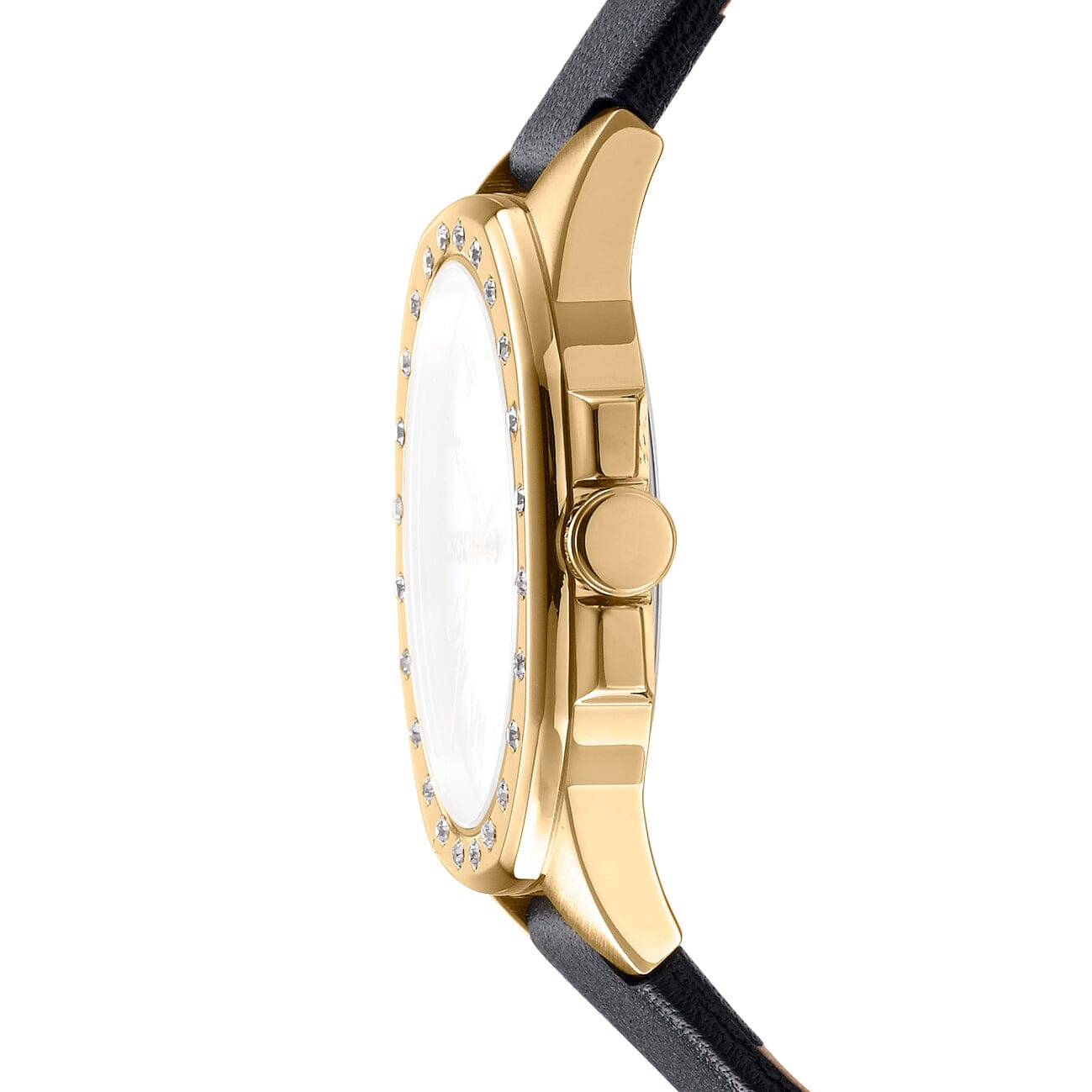 DK1L011L0025 DKNY Evening Silver Dial Leather Strap Gold Women's Watch 36mm Watches DKNY 