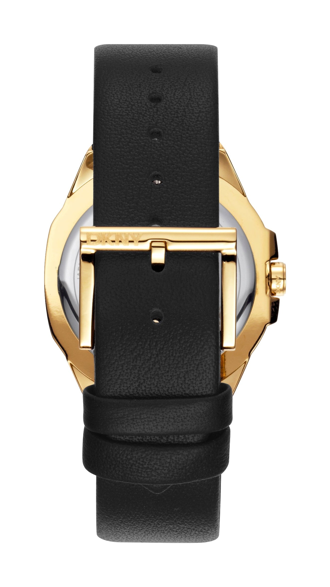 DK1L011L0025 DKNY Evening Silver Dial Leather Strap Gold Women's Watch 36mm Watches DKNY 