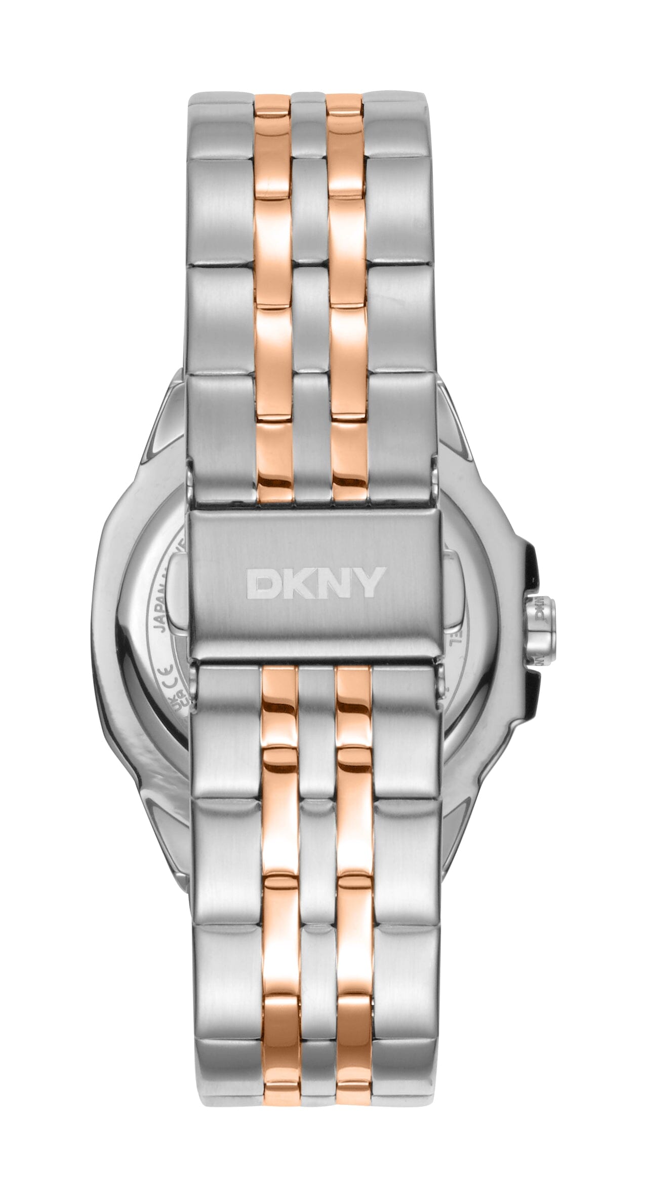 DK1L012M0105 DKNY Logo Silver Dial Two Tone Silver & Rose Gold Women's Watch 34mm Watches DKNY 