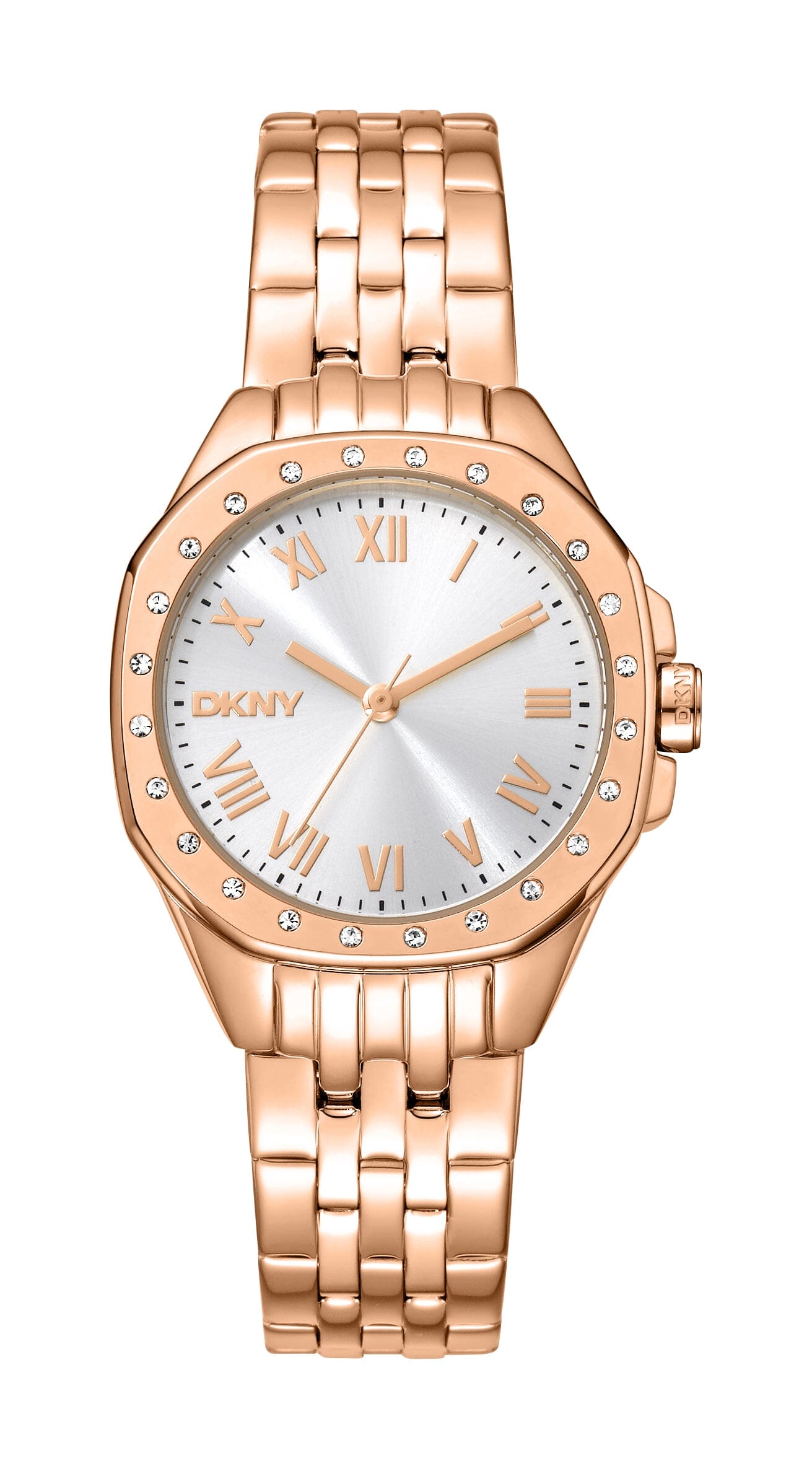 DK1L013M0075 DKNY Evening Silver Dial Stainless Steel Rose Gold Women's Watch 30mm Watches DKNY 